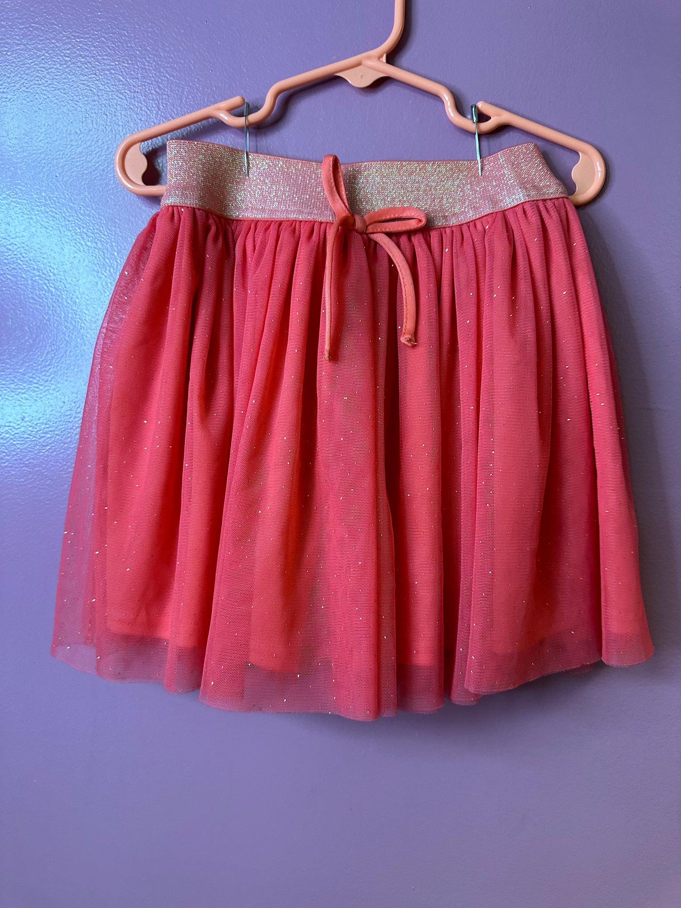 Girl 7 Peach Skirt with Tie and Sparkle Band