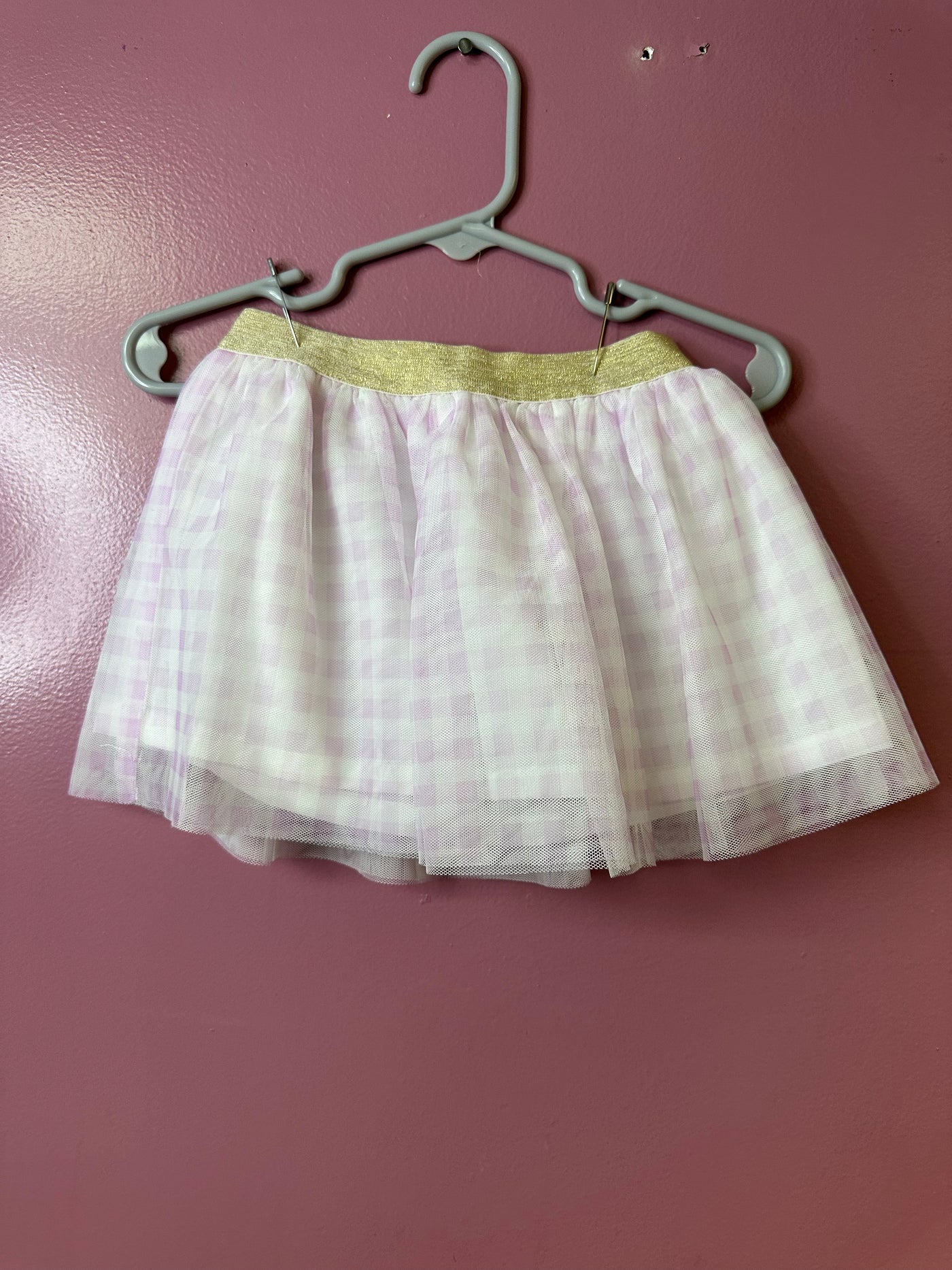 Girl 24m Pink Plaid Skirt