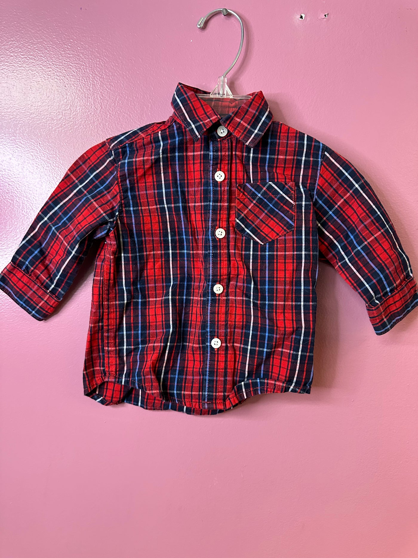 Boys 6month Blue and Red Flannel