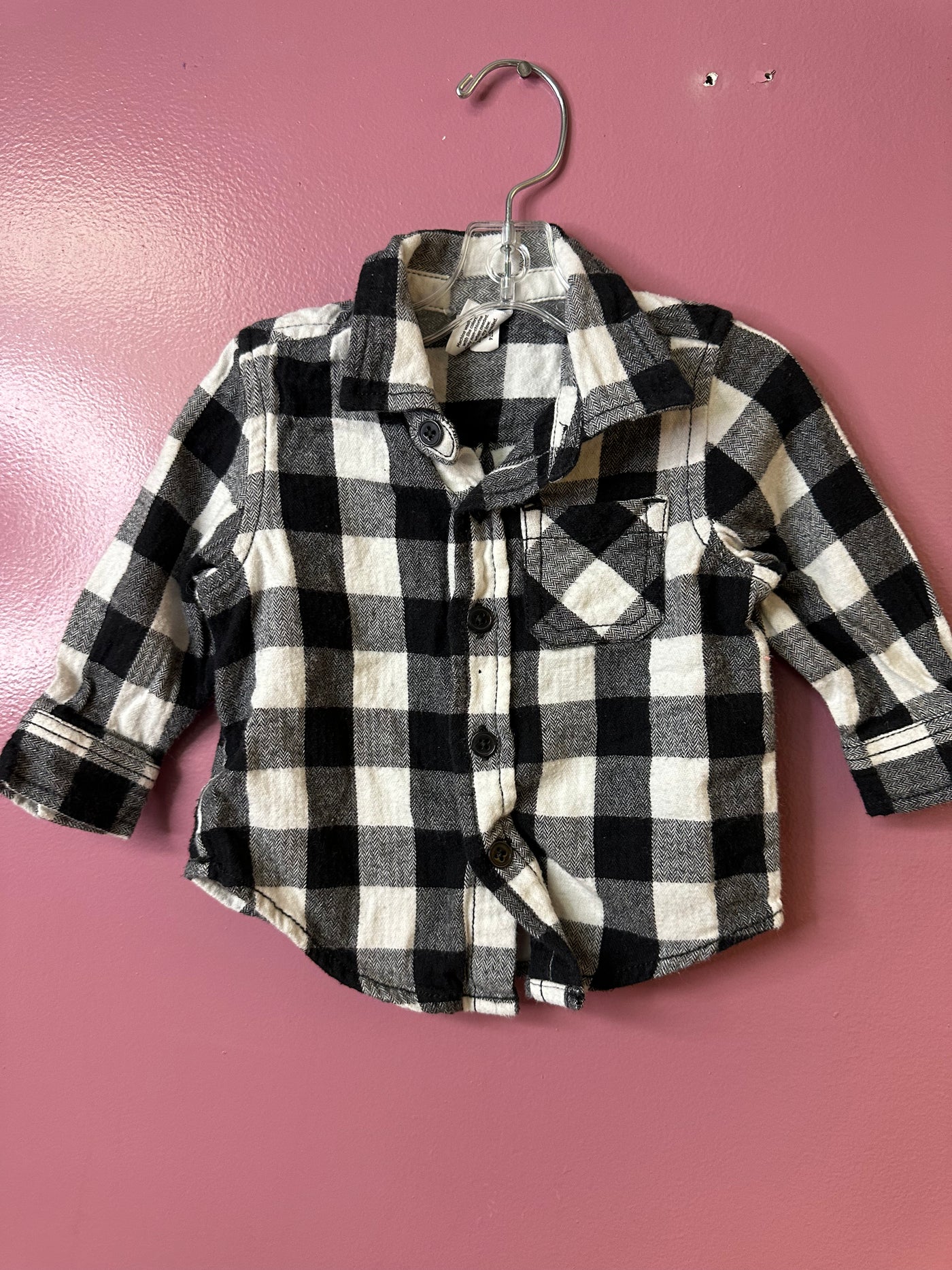 Boys 9Month Black and White Flannel