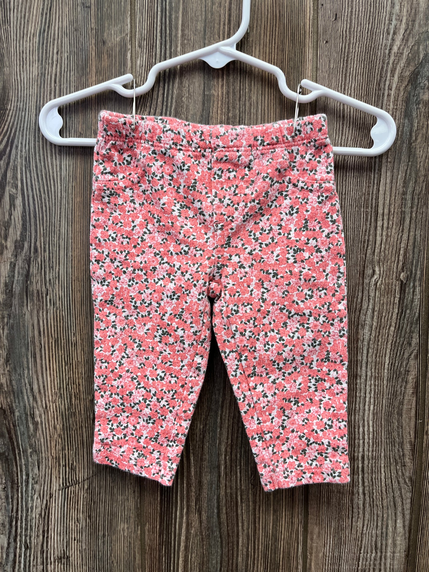 Girl 6 mo Pink Pull On Pants with Flowers