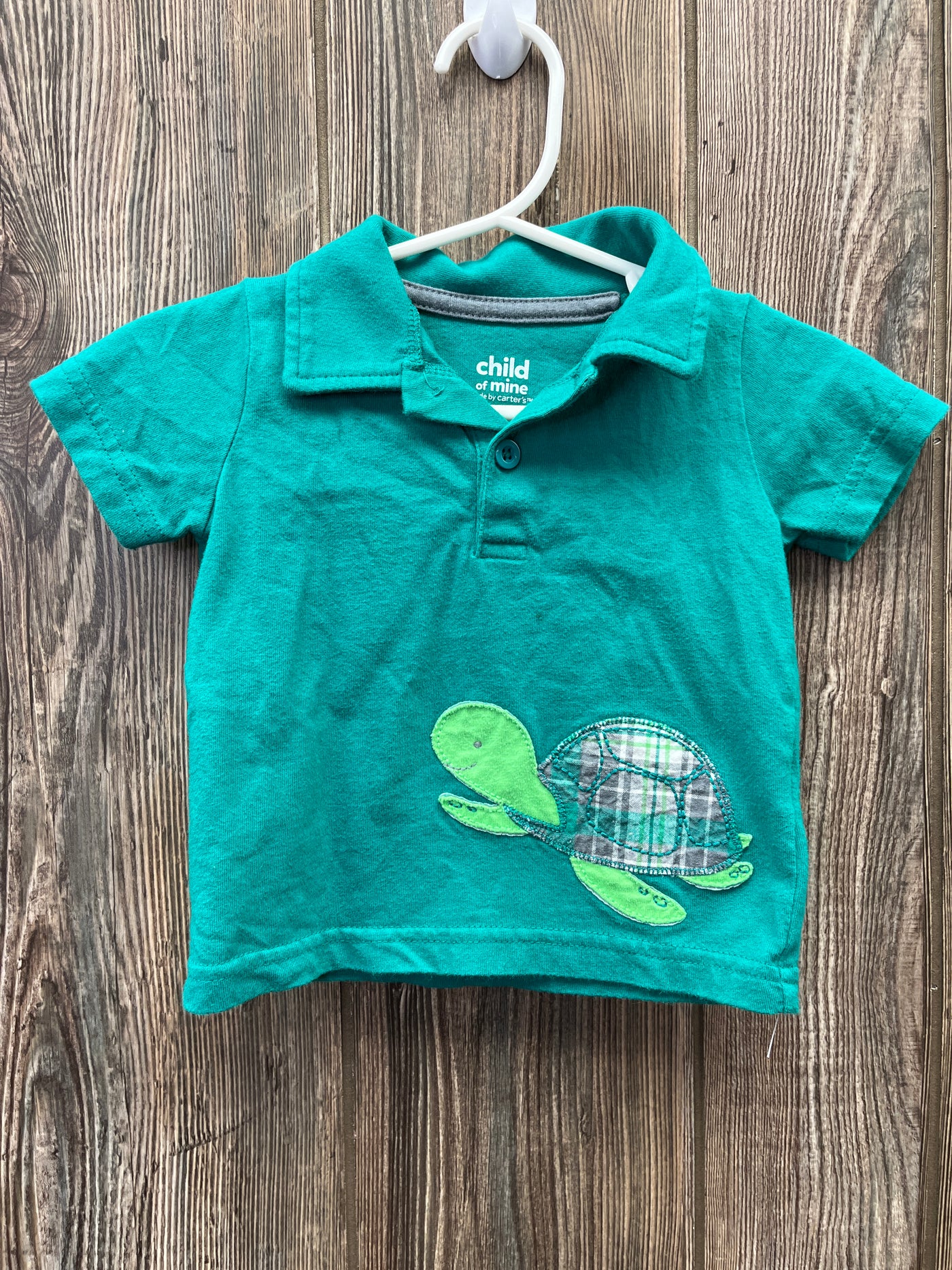 Boys 3-6 mo Green Short Sleeve Turtle Collar Top