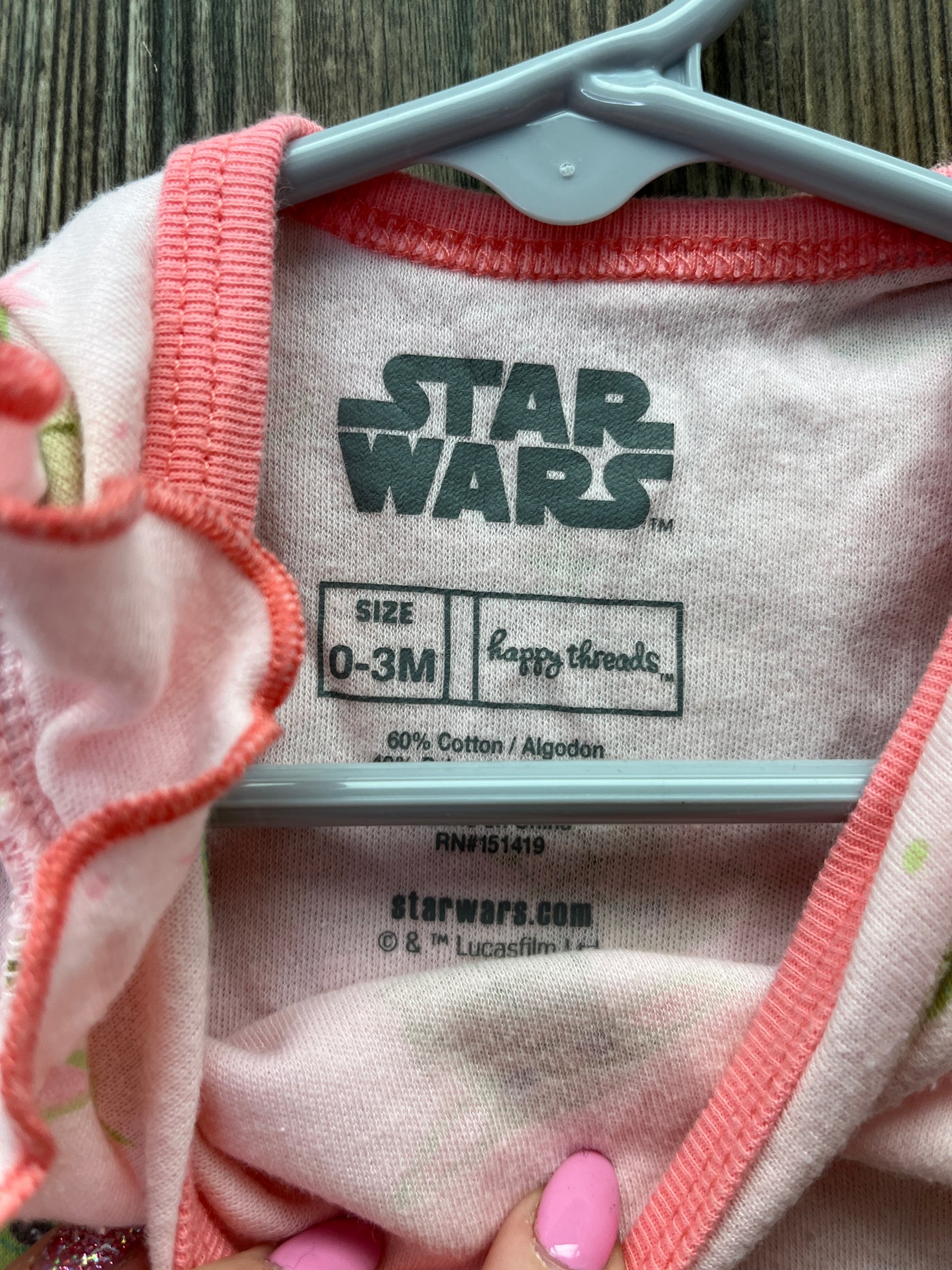 Girl 0-3 mo Pink Star Wars Romper