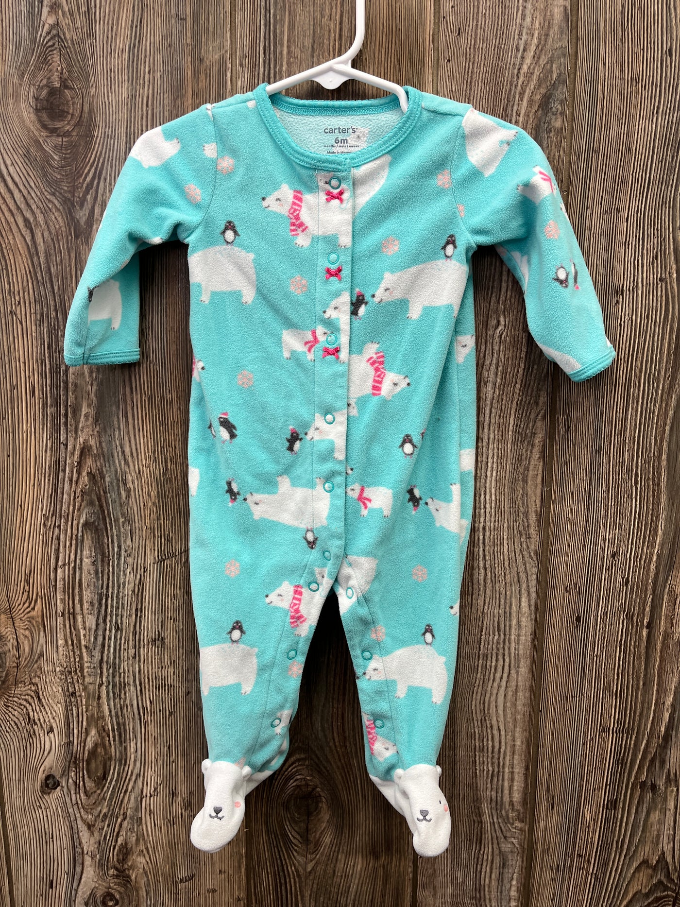 Girls 6 mo Polar Bear Fleece Sleeper