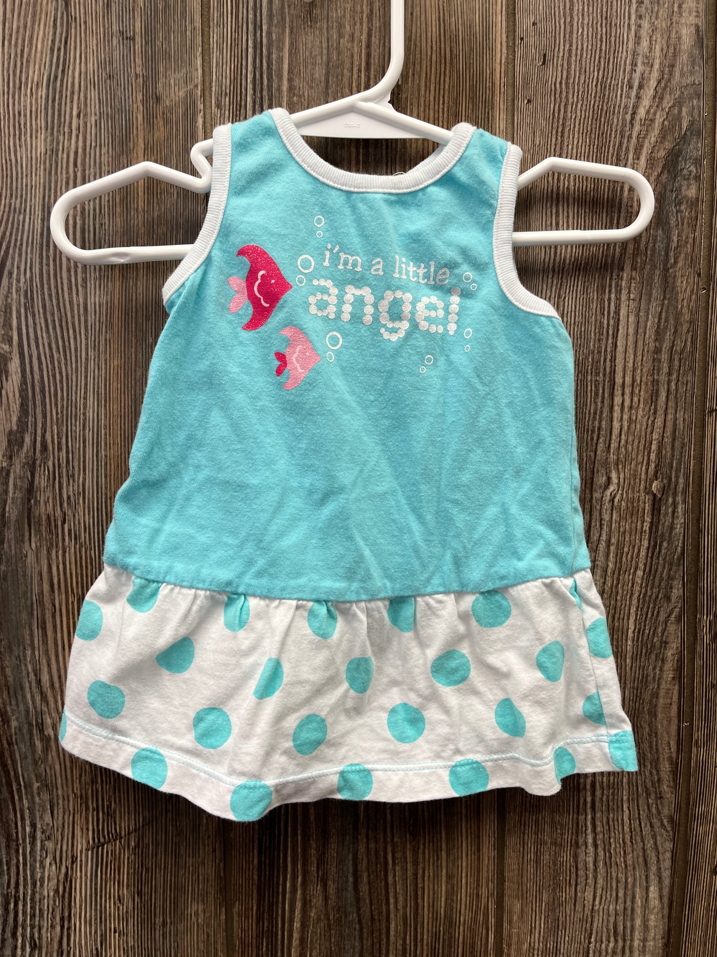 Girl 3 mo Blue Tank Top Dress with Fish