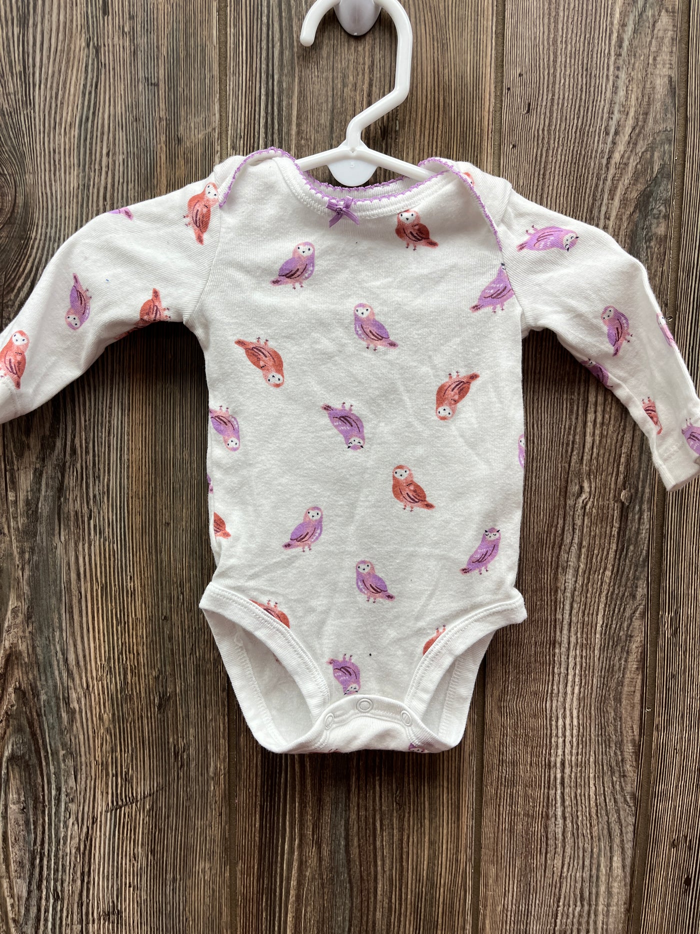 Girl 3 mo Owel Long Sleeve Onesie