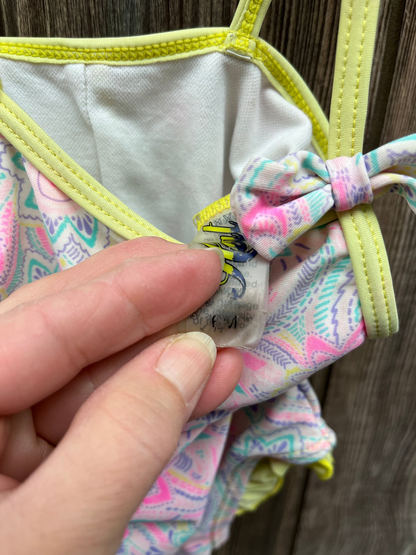 Girl 6 mo Pink and Yellow Flower One Piece Swimsuit