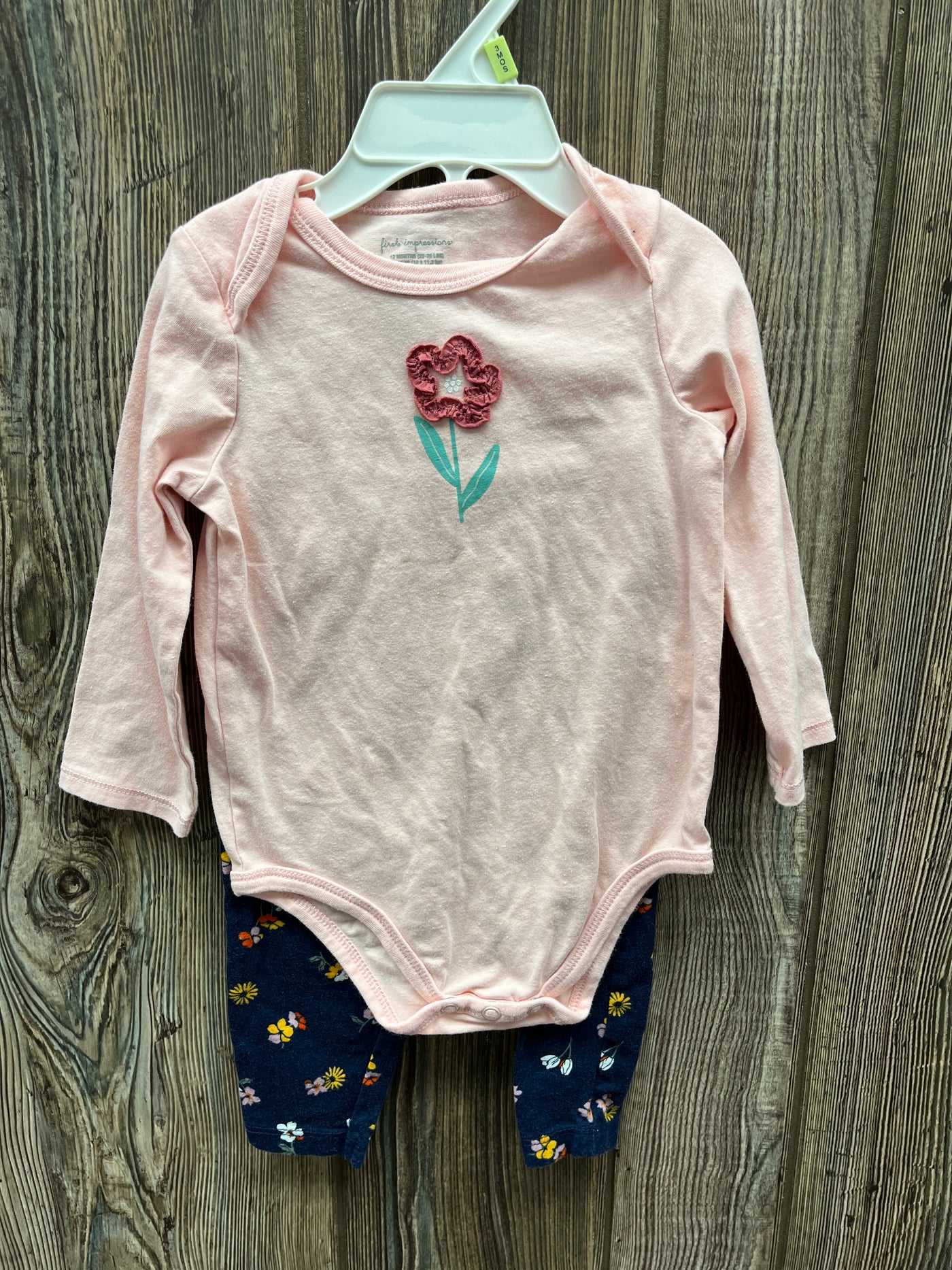 Girl 12 mo Flower Love Outfit