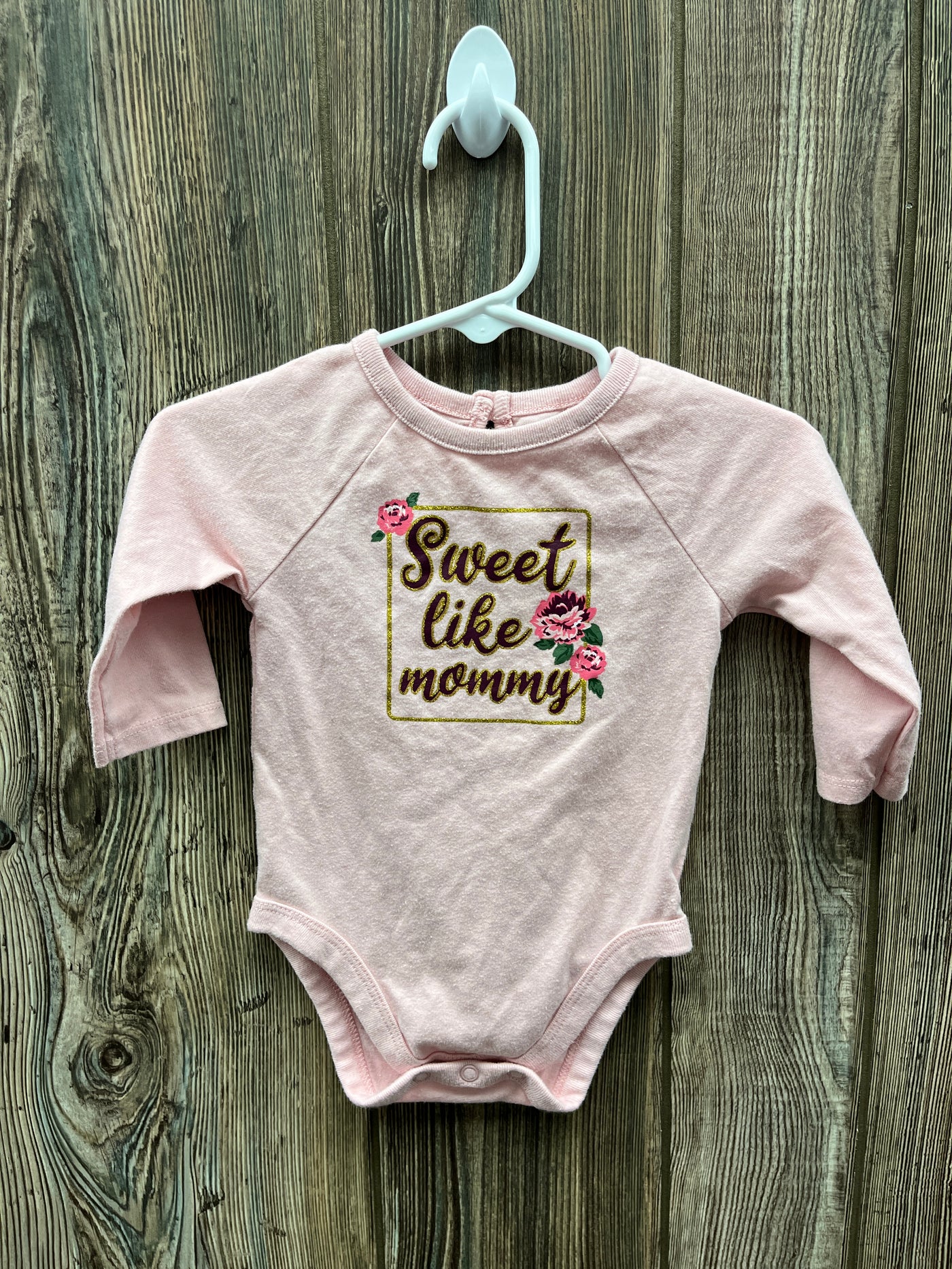 Girl 3-6 mo Pink Long Sleeve Onesie Sweet Like Mommy