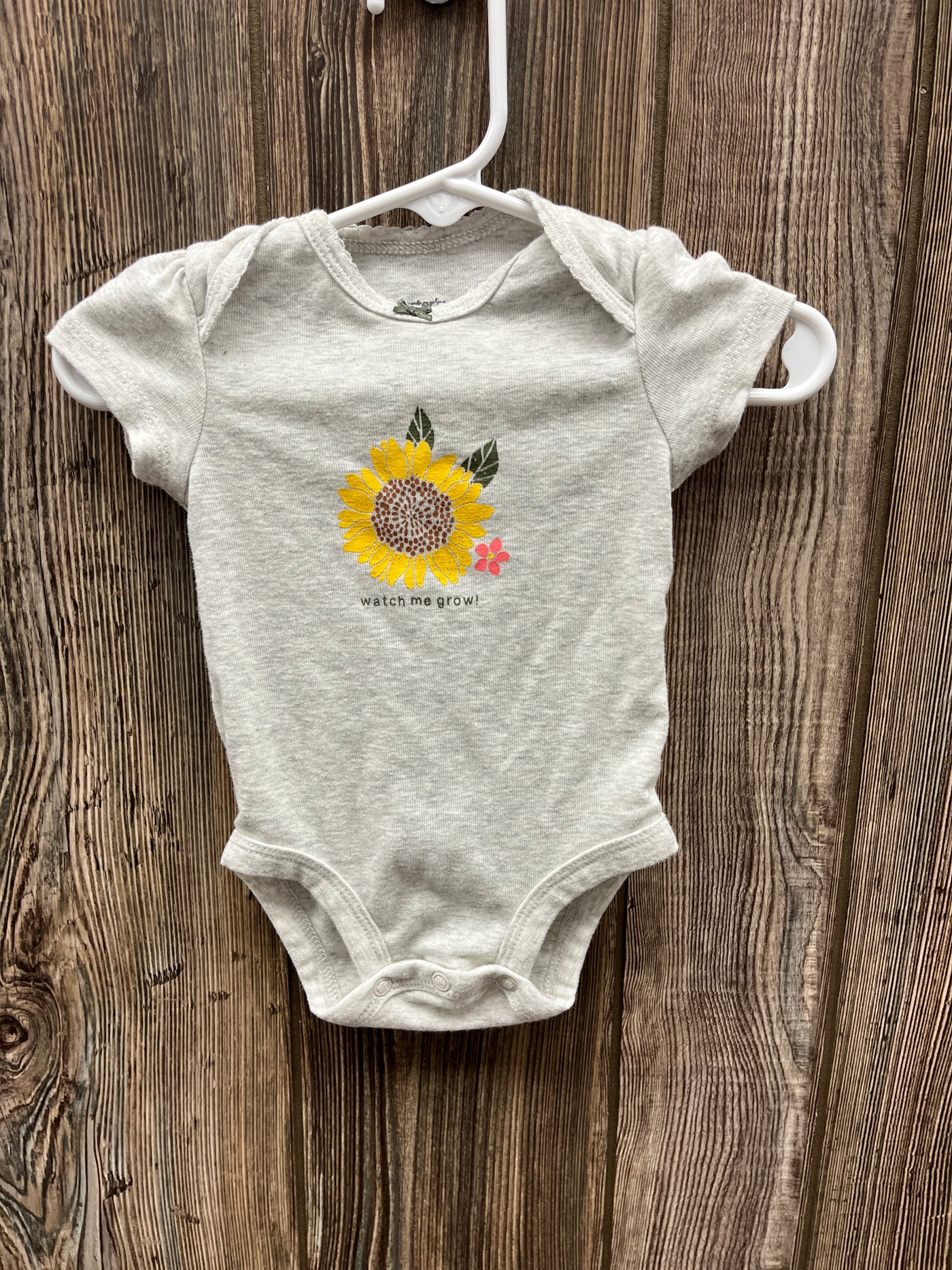 Girl 3 mo Gray Onesie with Sunflower