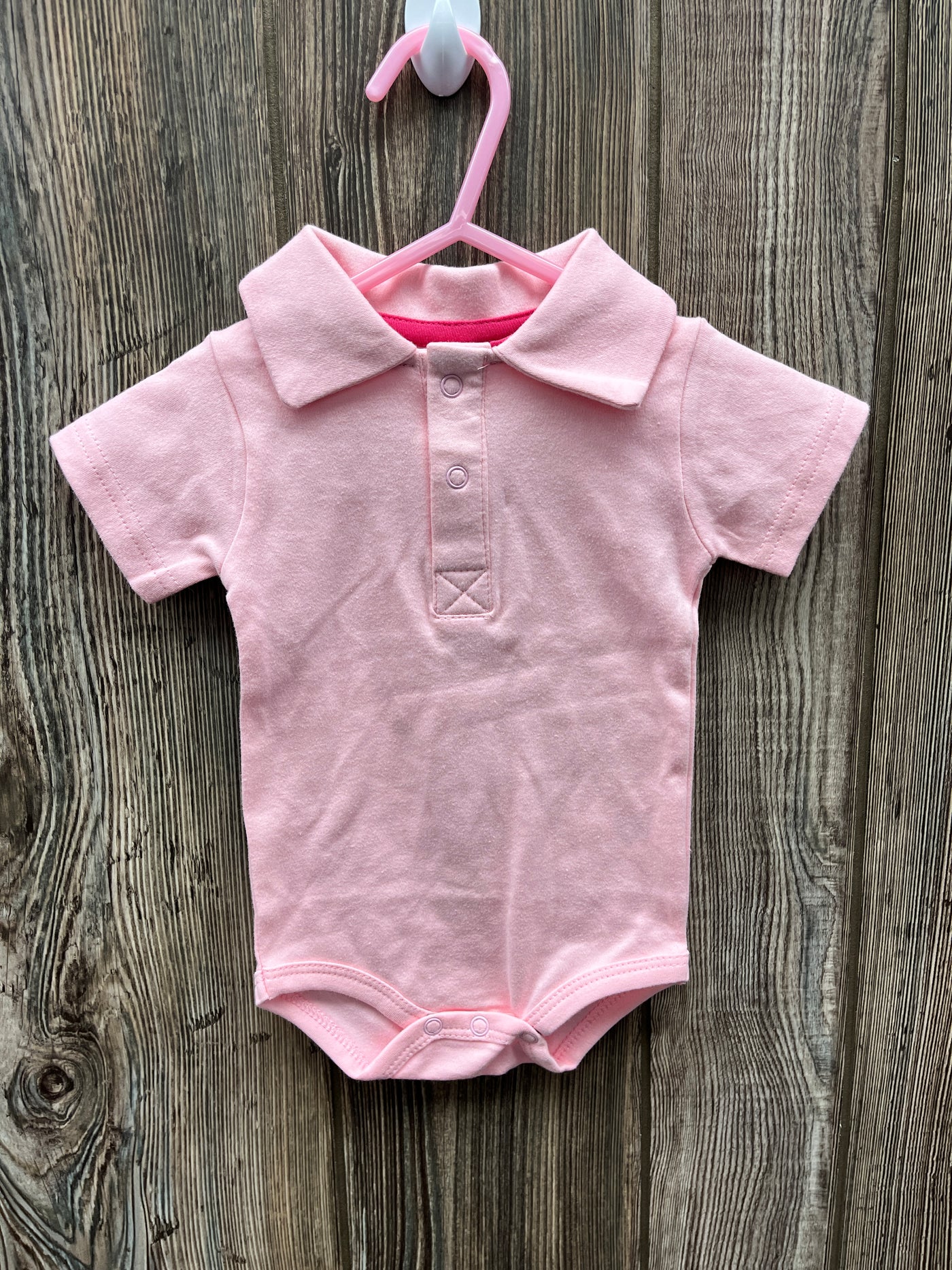 Boys 3 mo Pink Collared Onesie