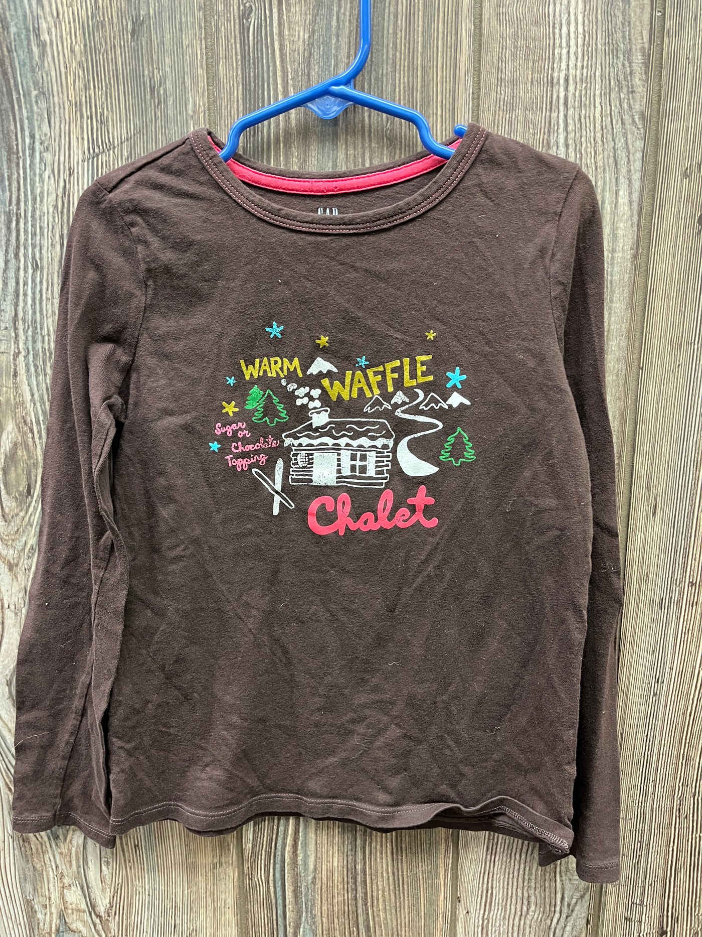 Girls 6/7 Brown Chalet Long Sleeve Shirt