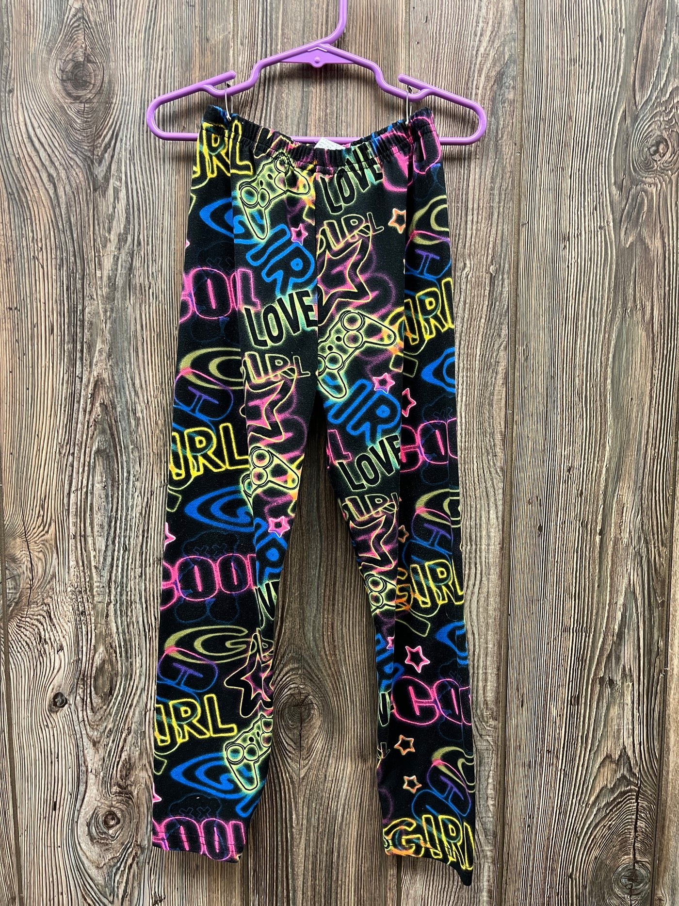 Girls 7 Neon Gaming Leggings