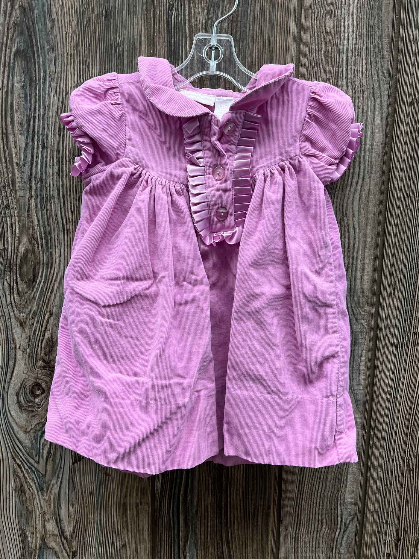 Girl 6-9 mo Purple Collared Dress