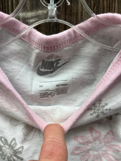 Girl 6-9 mo Pink and Gray Nike Long Sleeve Onesie