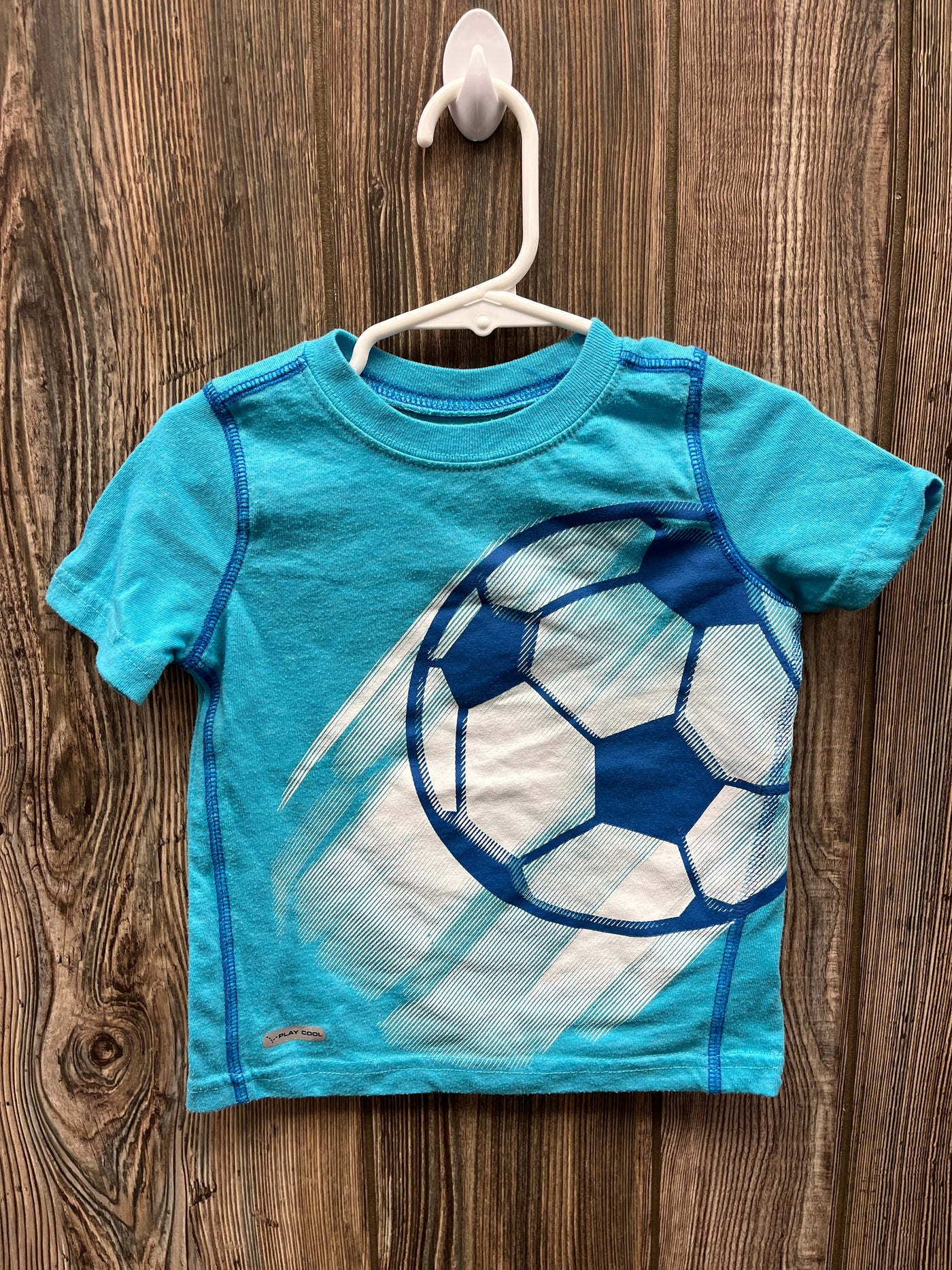 Boys 24 mo Blue Soccer Short Sleeve Shirt