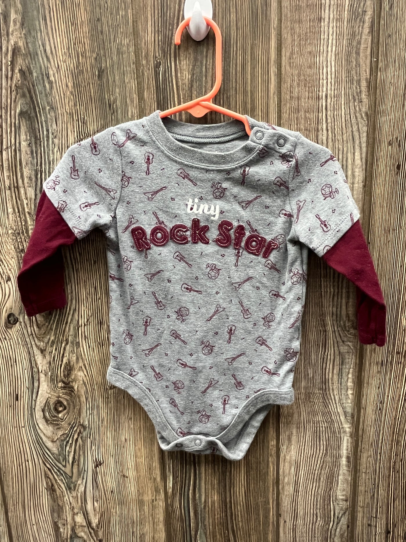 Boys 18 mo Tiny Rock Star Long Sleeve Onesie