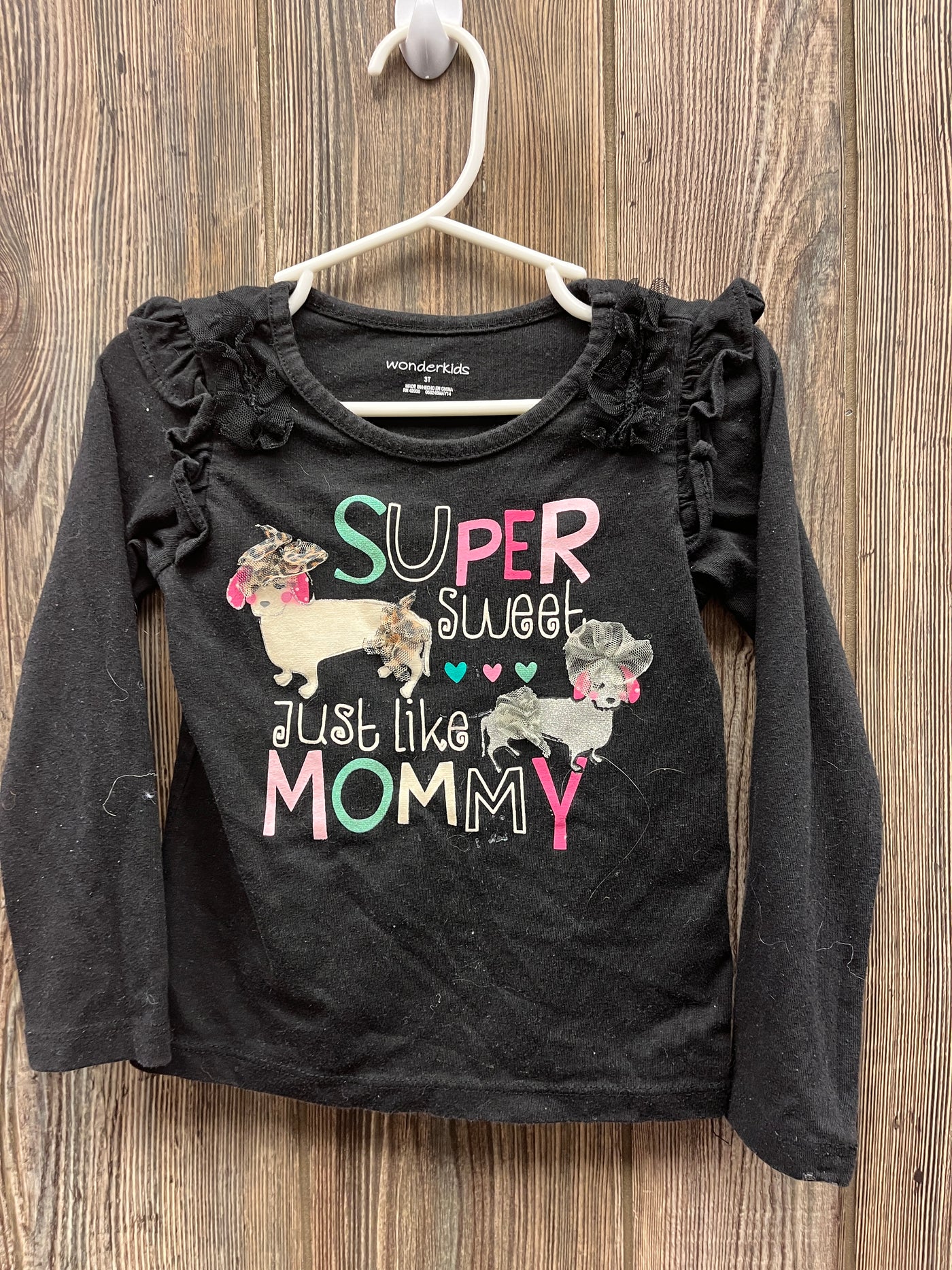 Girl 3T Super Sweet Just Like Mommy Long Sleeve Shirt with Puppies