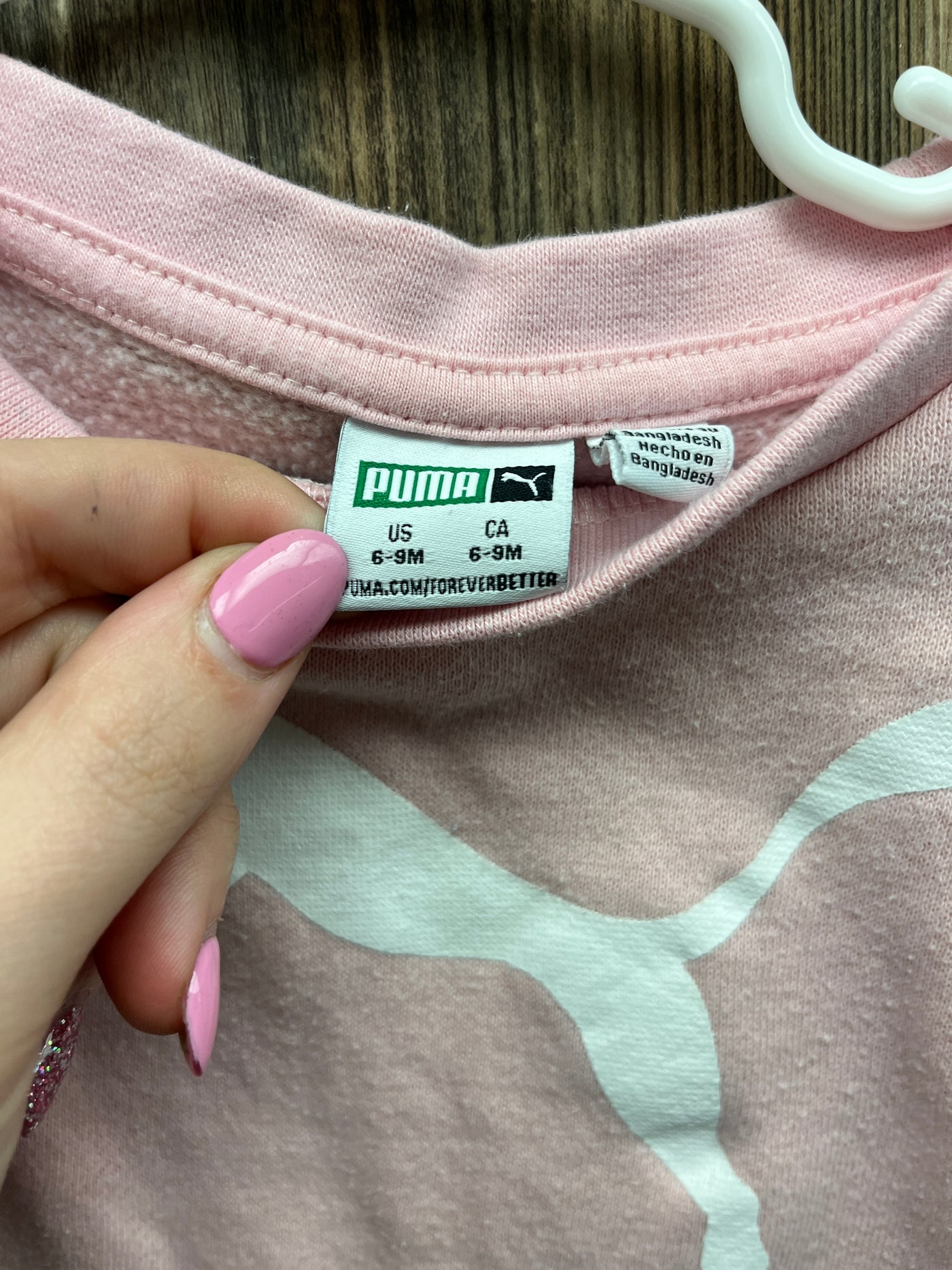 Girl 6-9 mo Pink Puma Sweatshirt