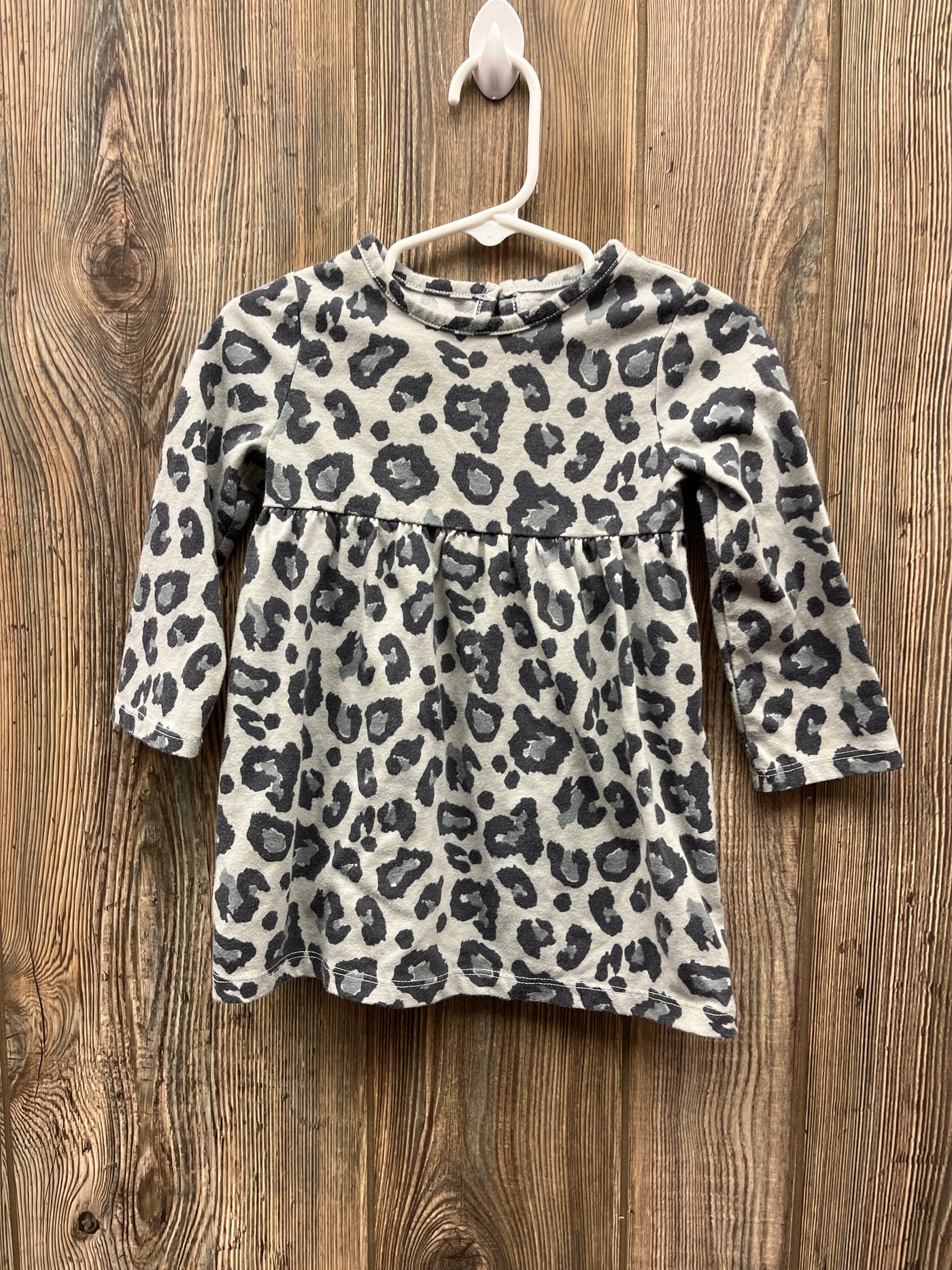 Girl 18 mo Gray Cheetah Long Sleeve Dress