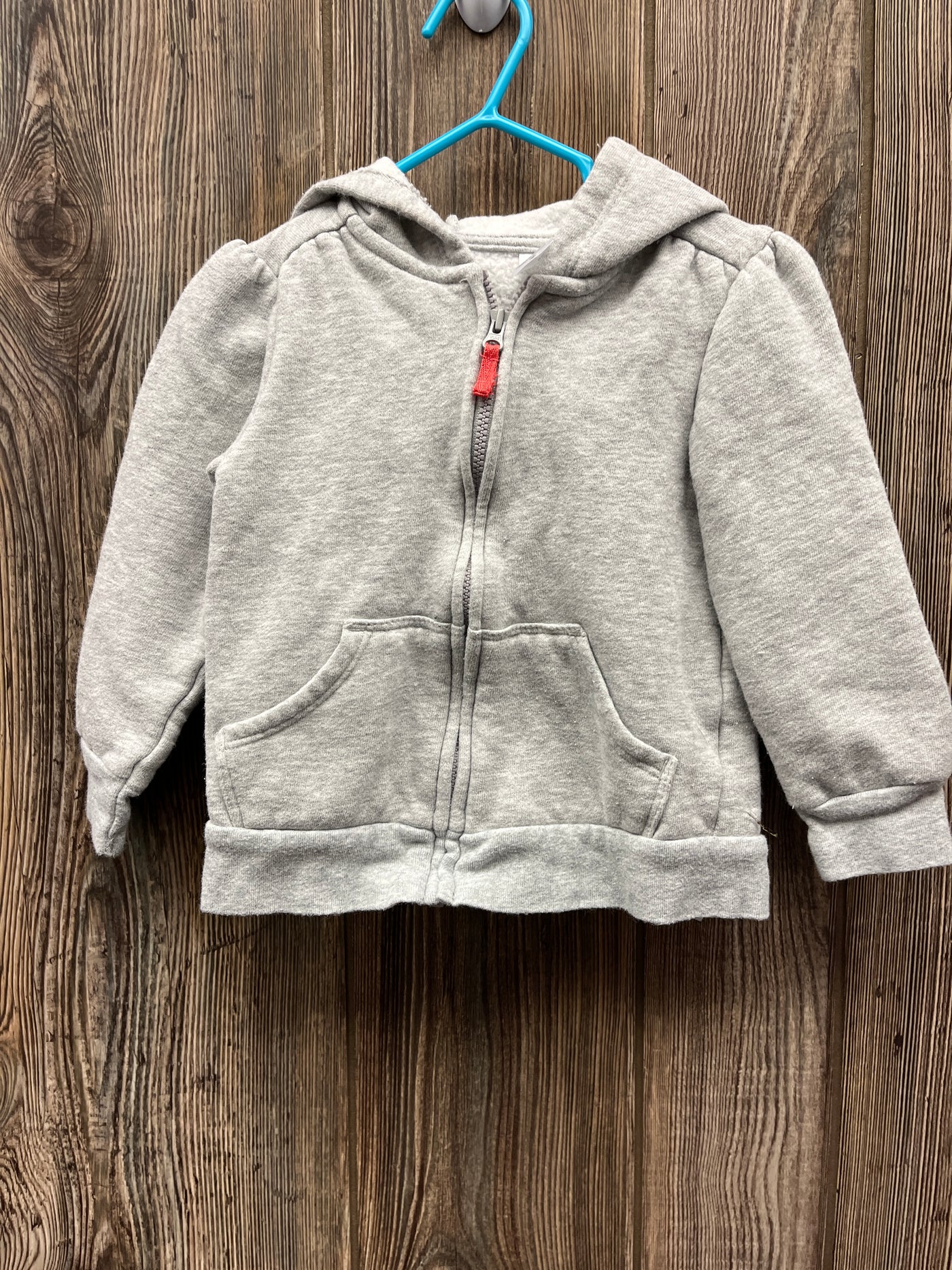 Girl 2T Gray Zip Up Hoodie