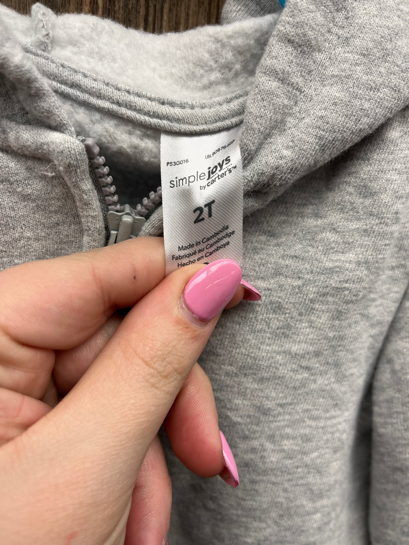 Girl 2T Gray Zip Up Hoodie