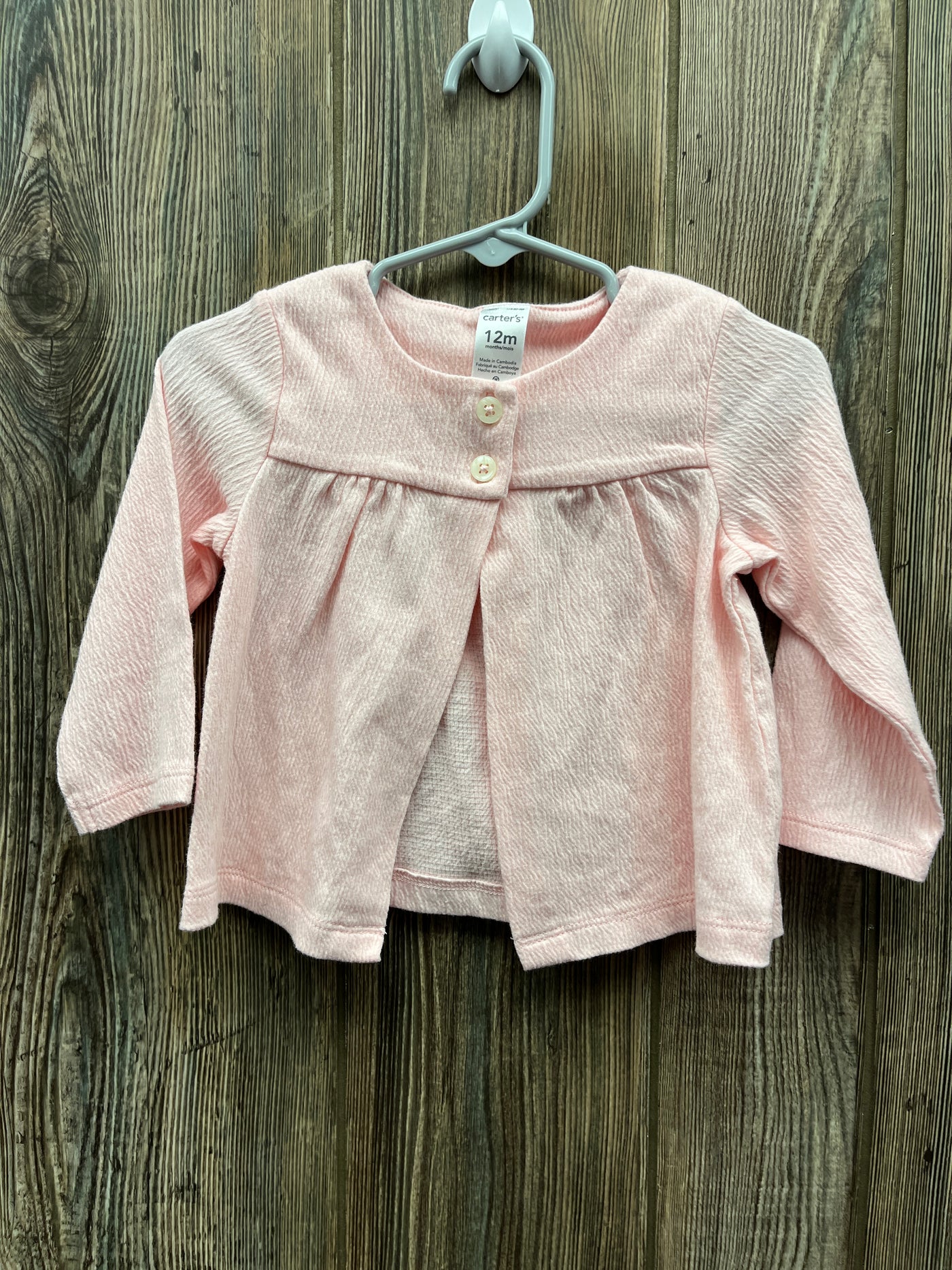 Girl 12 mo Light Pink Button-Down Sweater