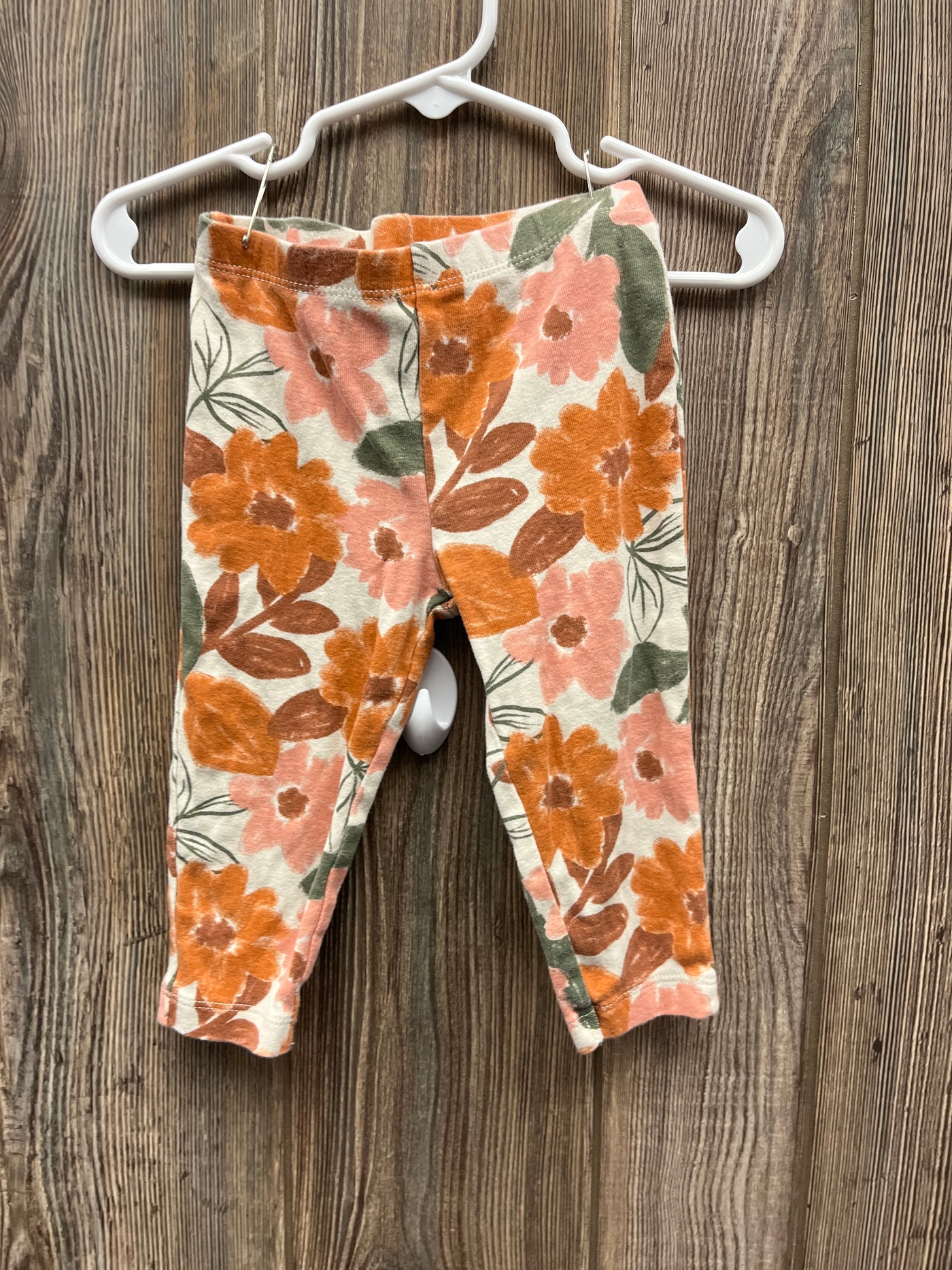 Girls 12 mo Yellow and Pink Flower Pants