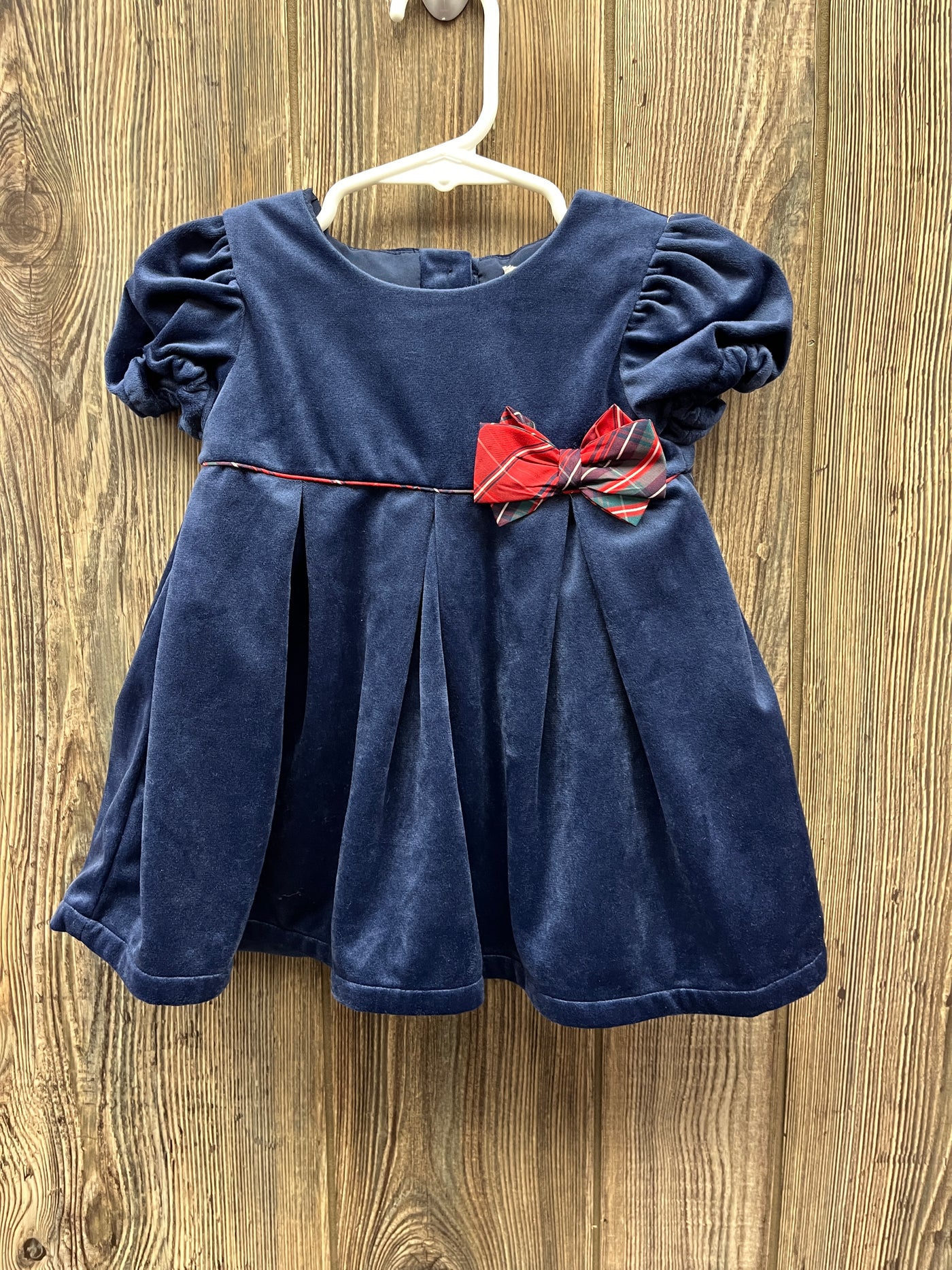 Girl 12 mo Navy Velvet Dress