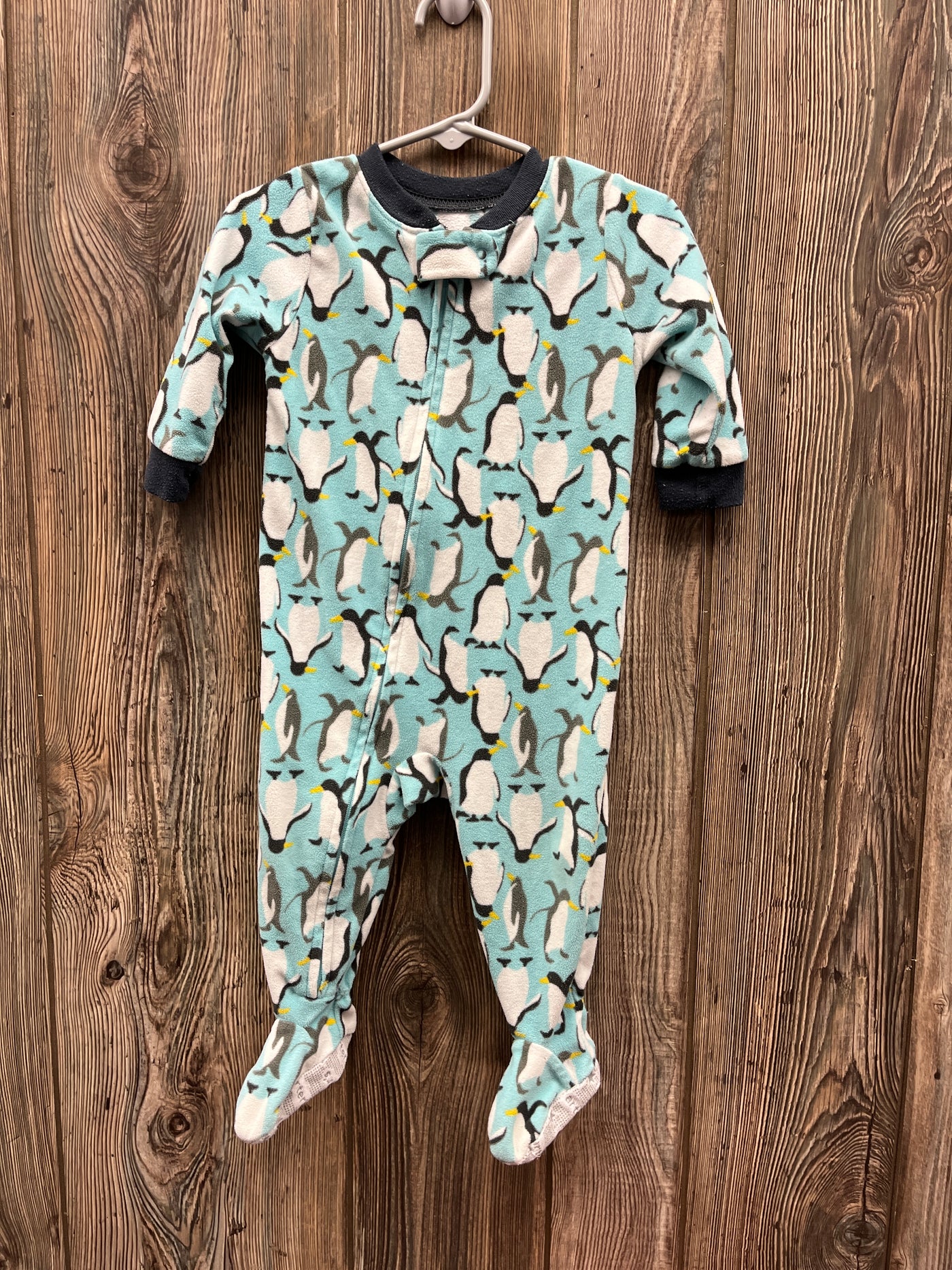 Boys 12 mo Blue Penguin Fleece Sleeper