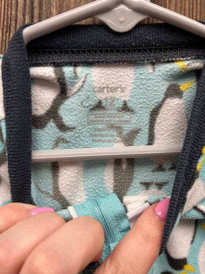 Boys 12 mo Blue Penguin Fleece Sleeper