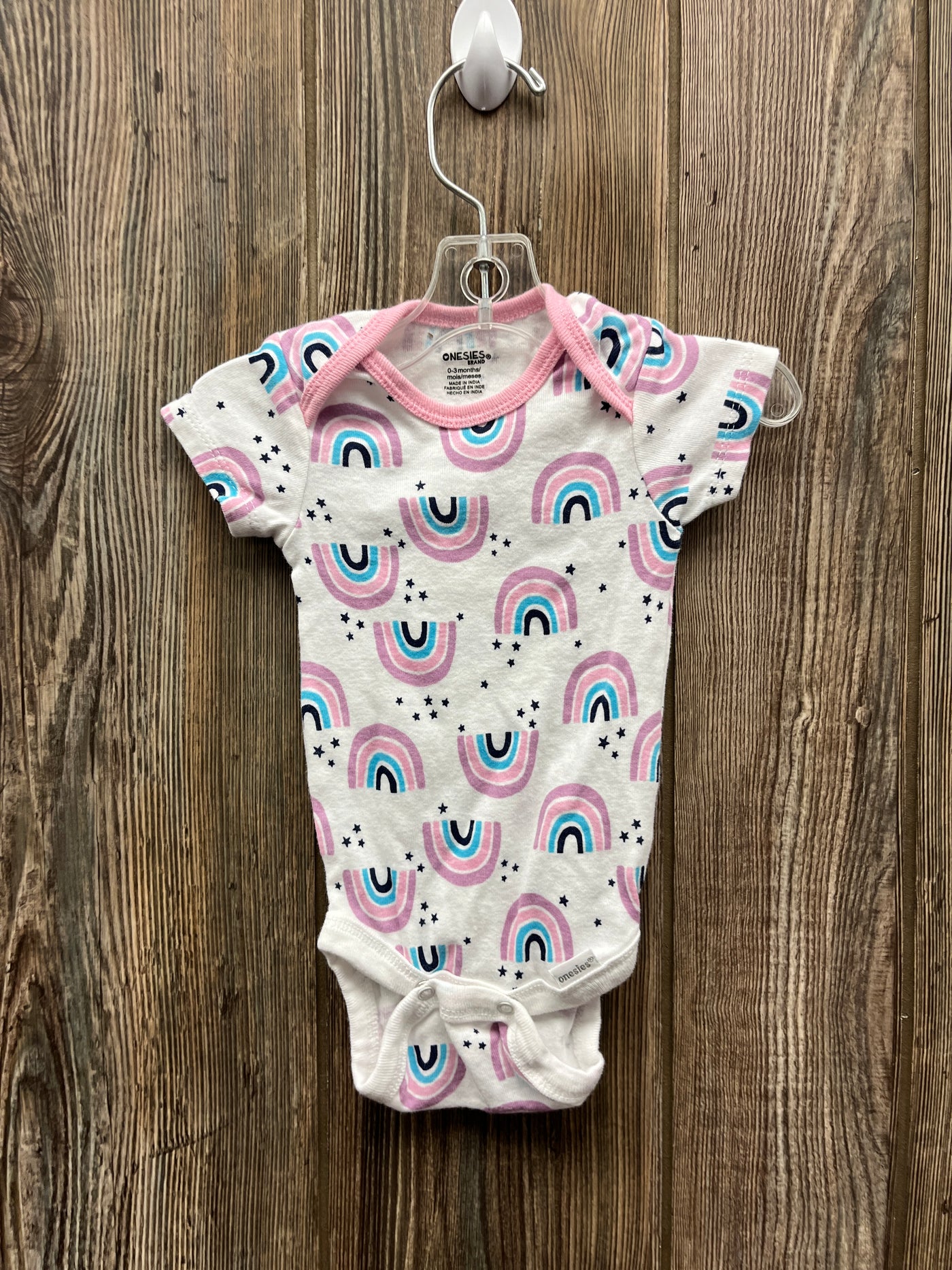 Girl 0-3 mo Pink Rainbow Onesie