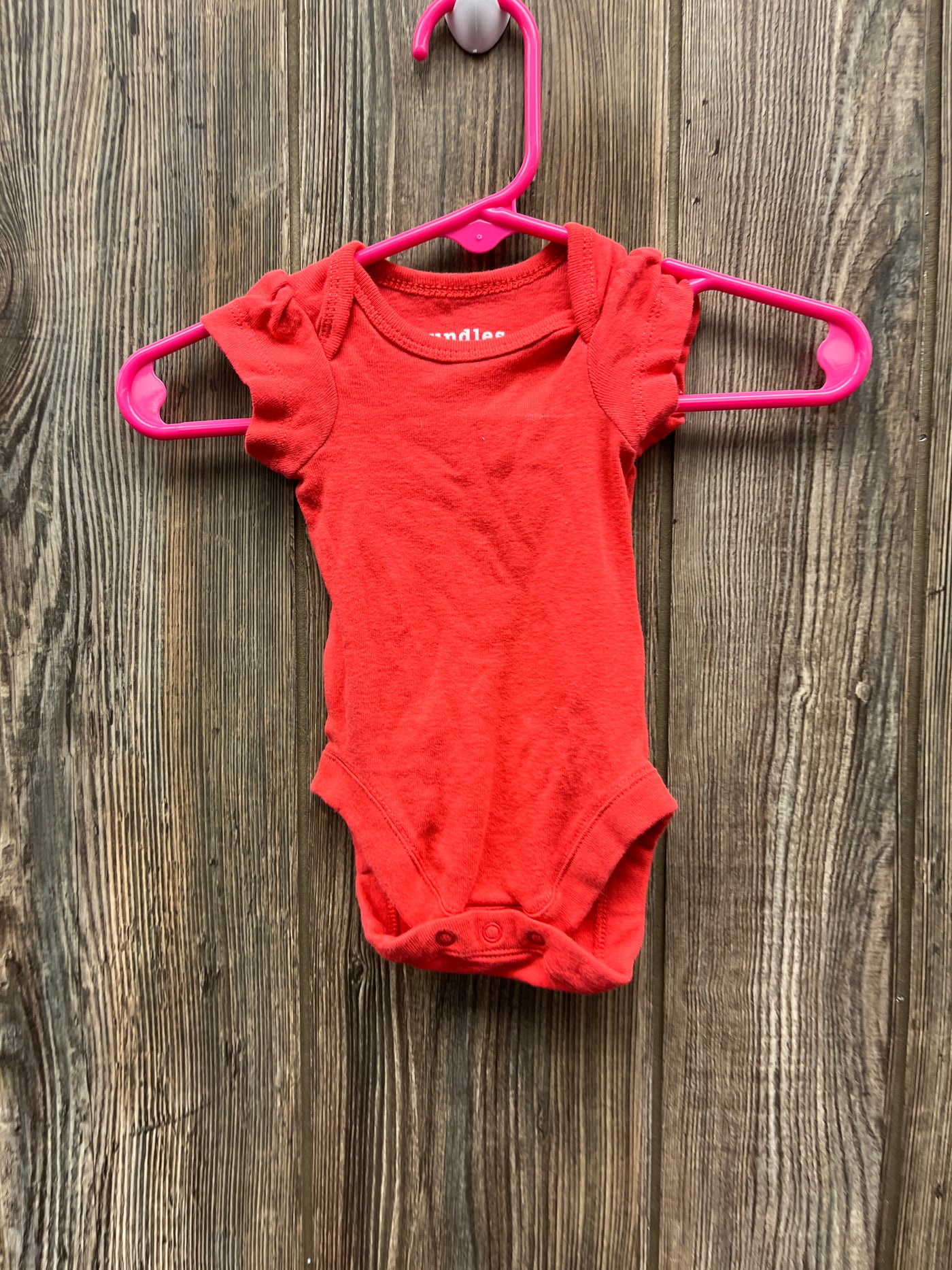 Girl Newborn Red Short Sleeve Onesie