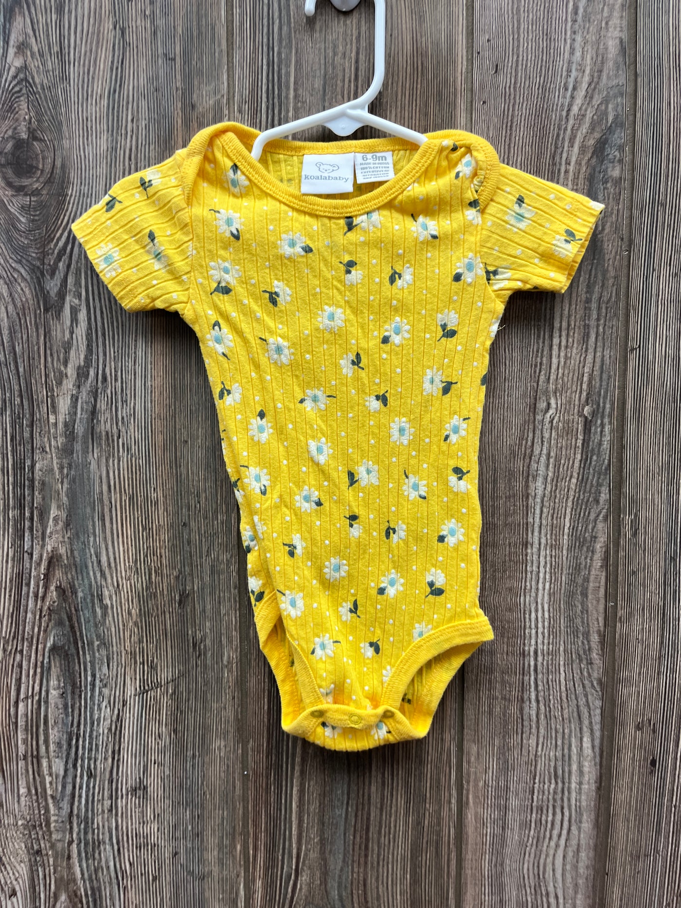 Girl 6-9 mo Yellow Short Sleeve Onesie with White Flowers