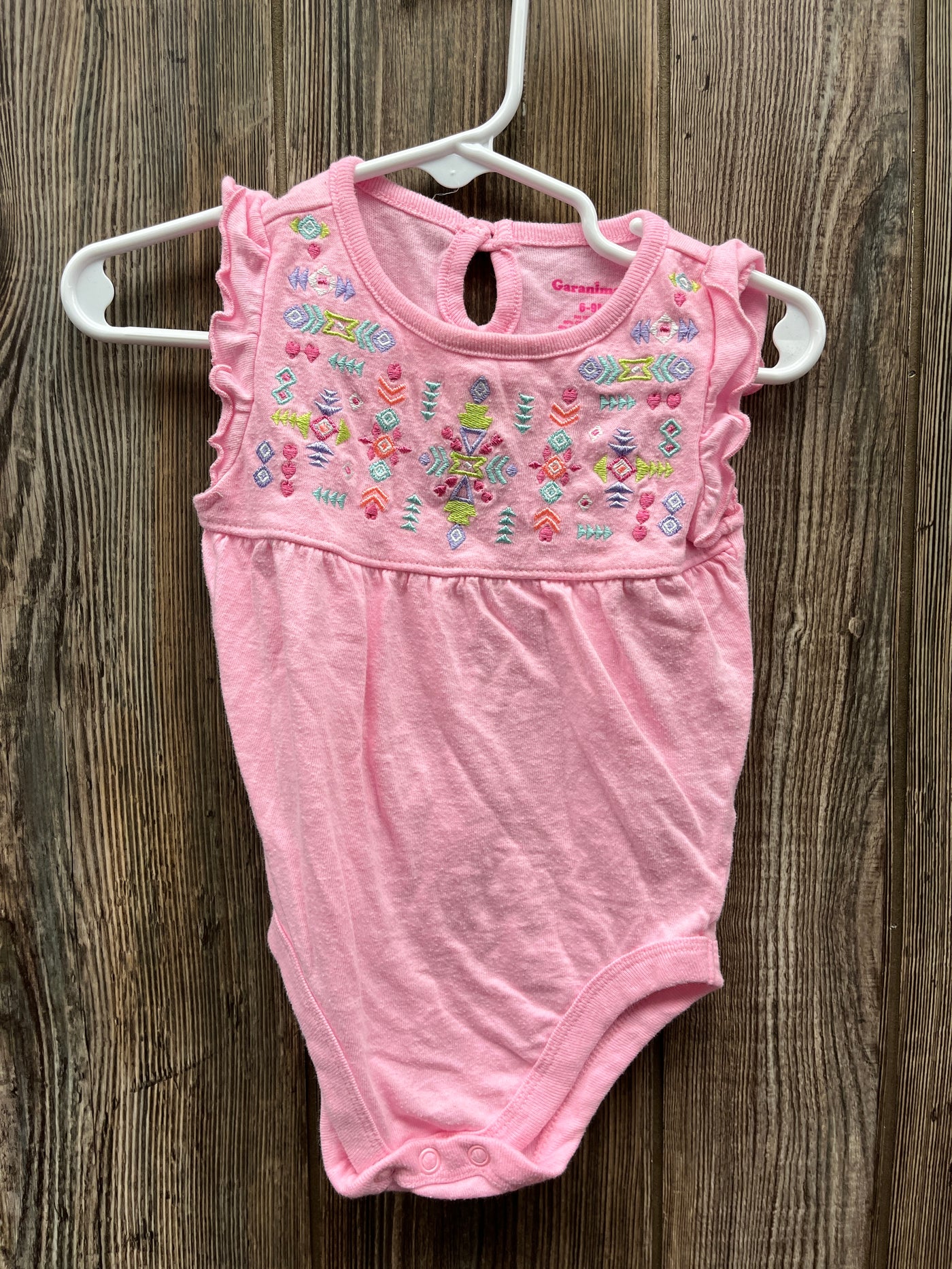 Girl 6-9 mo Pink Aztec Short Sleeve Onesie