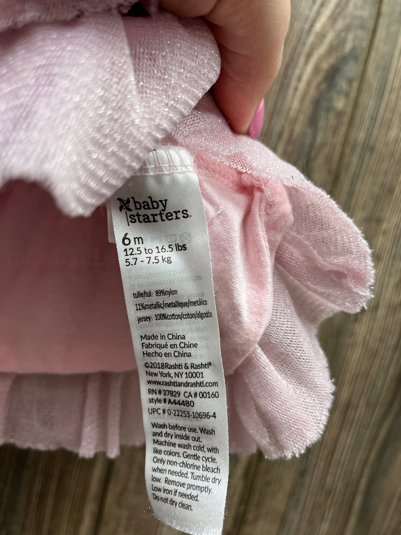 Girl 6 mo Pink Sparkly Ruffles Skirt