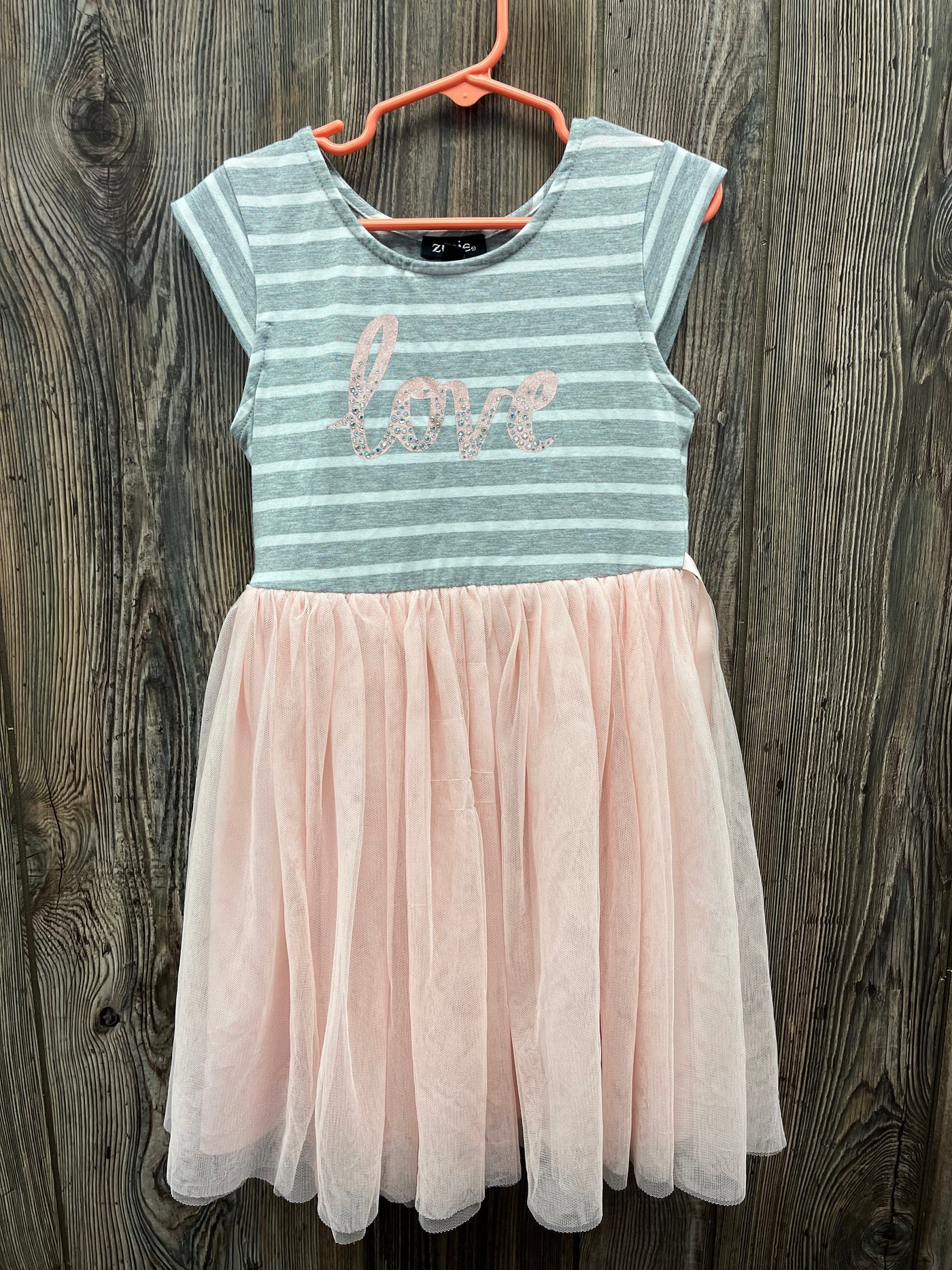 Girls 6/6x Pink Short Sleeve Tulle Dress