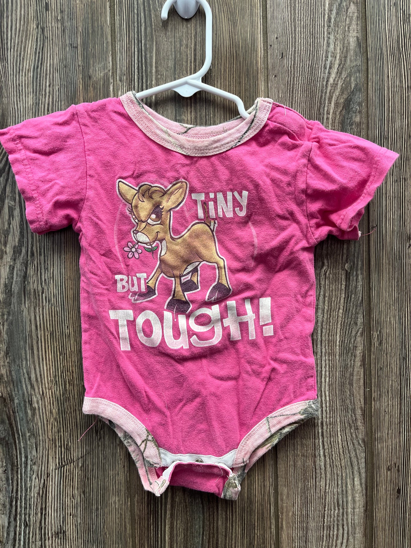 Girls 12 mo Pink Short Sleeve Bull Onesie