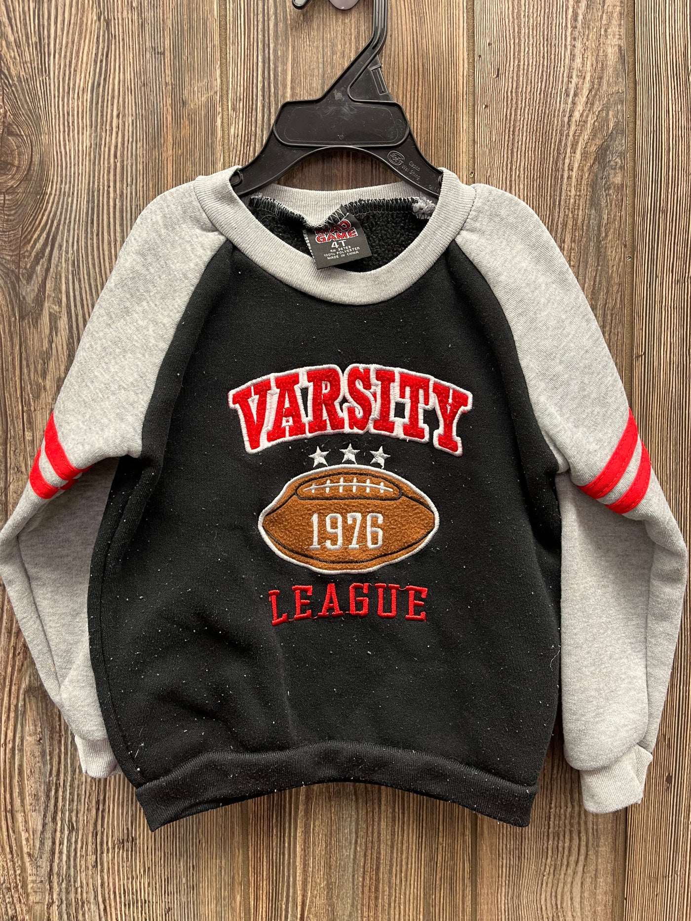 Boys 4T Black Football Long Sleeve Sweatshirt