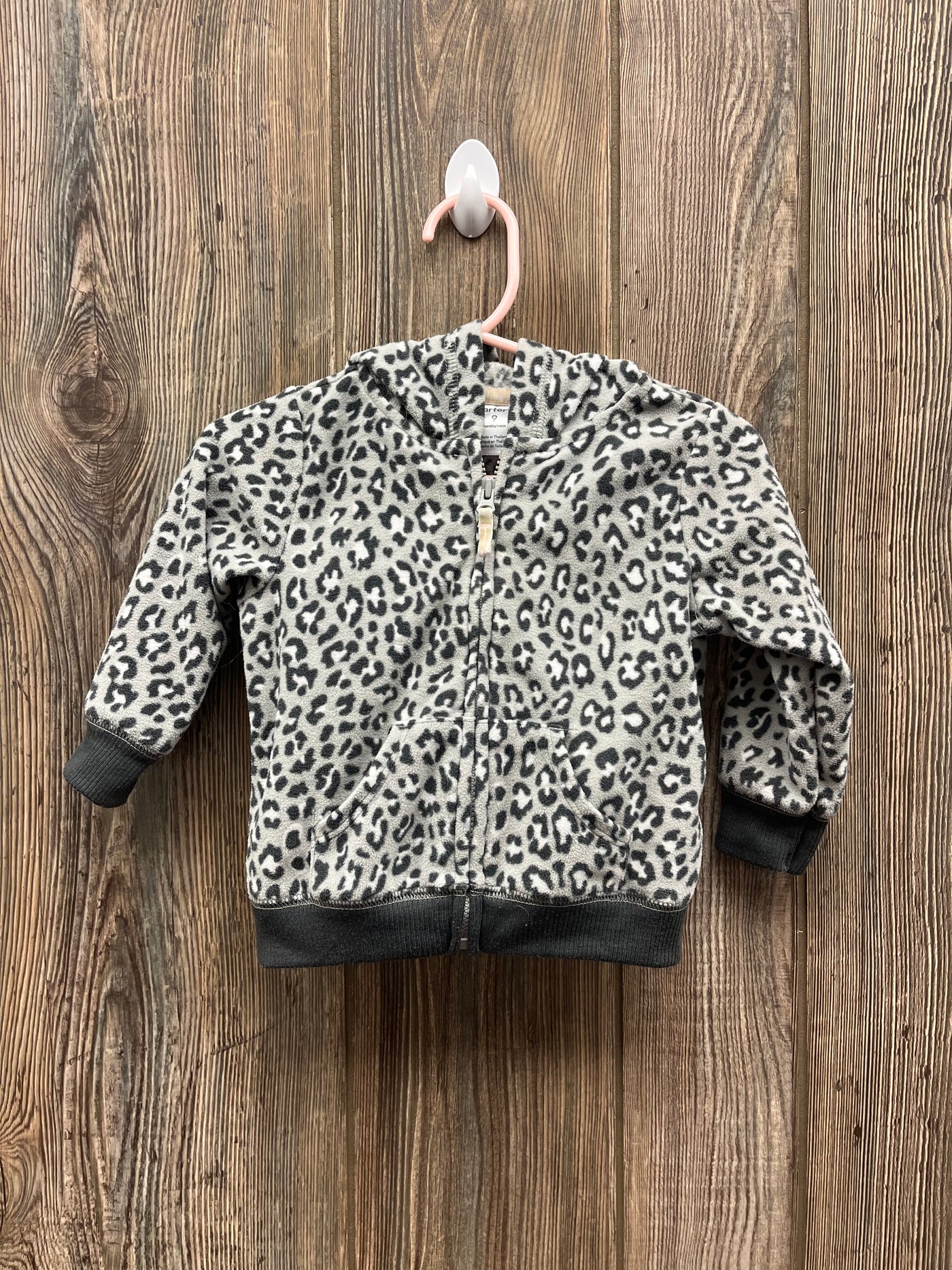 Girls Pink Cheetah Zip Up Hoodie