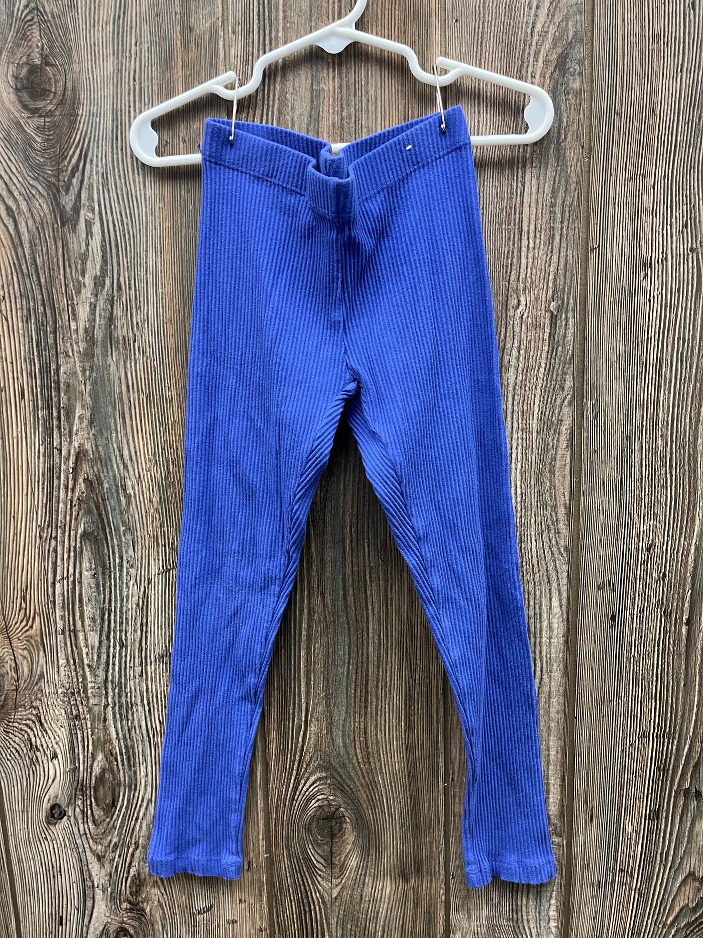 Girls 6/6x Blue Ribbed Pull On Pants Leggings