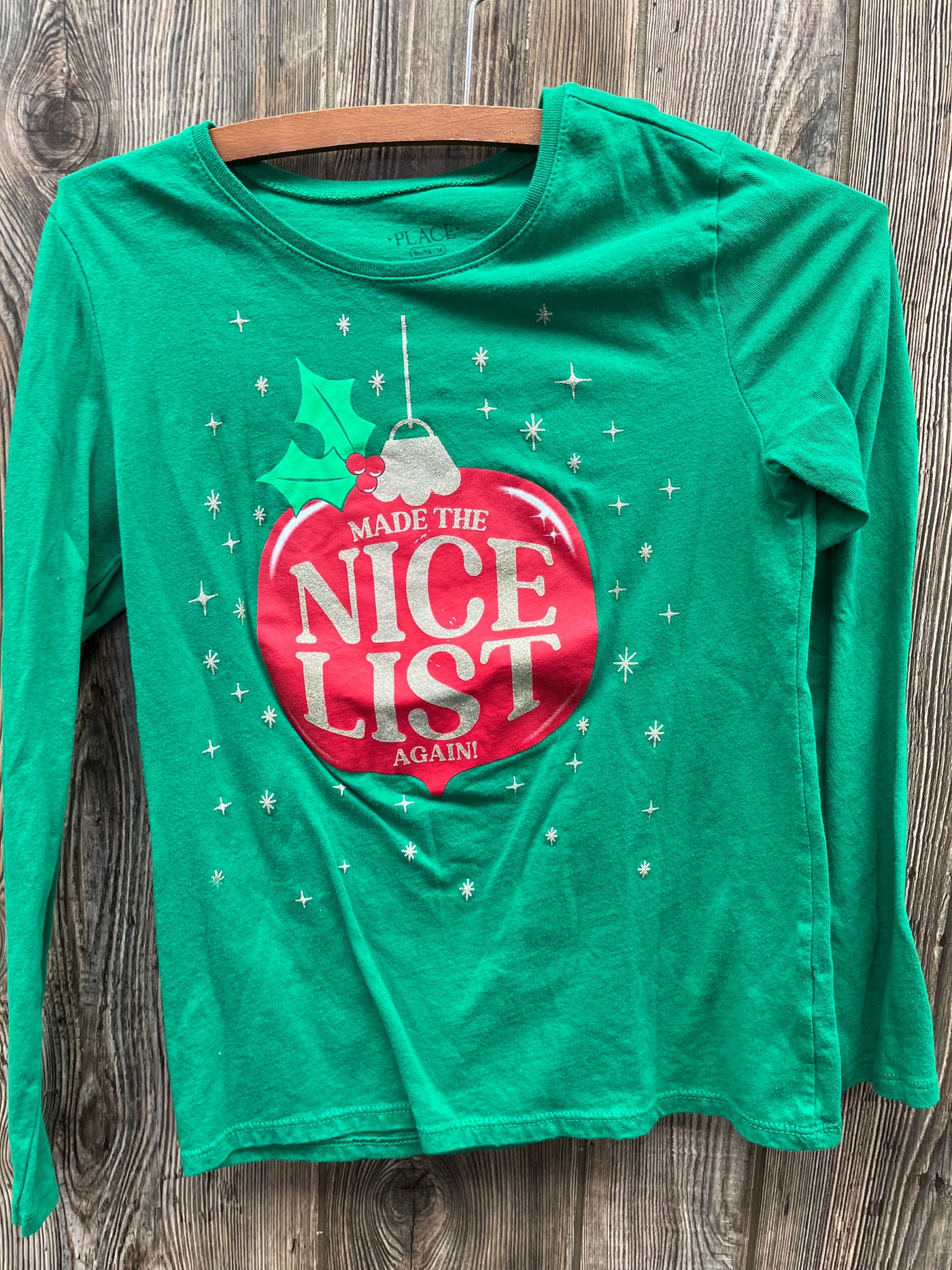 Girls Green Nice Christmas Long Sleeve Top