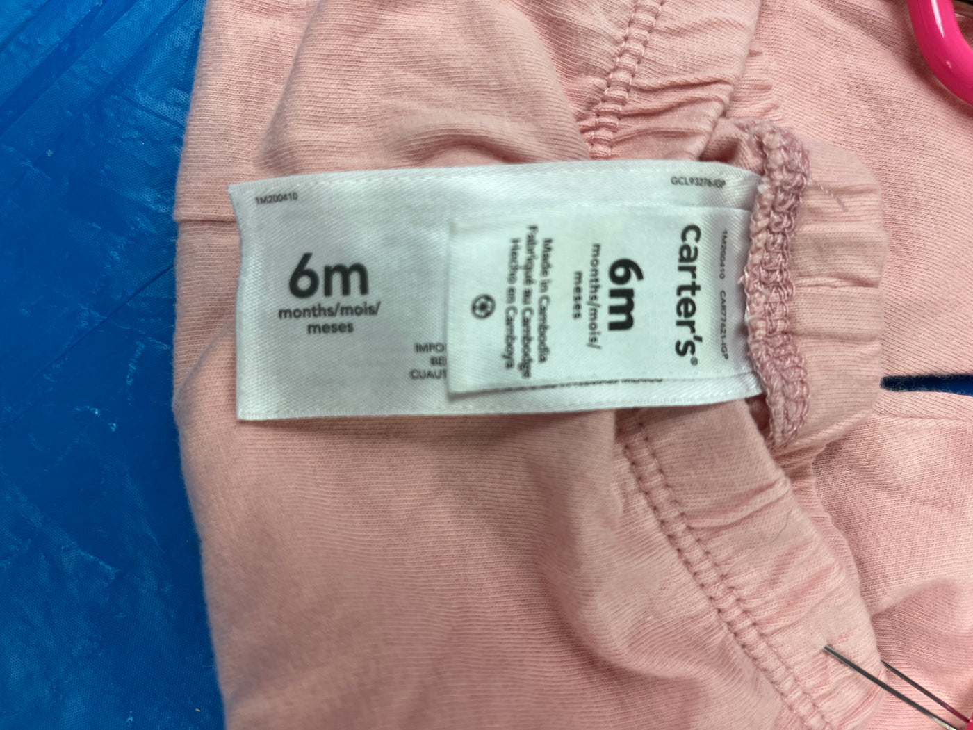 Girl 6 mo Light Pink Pull On Pants