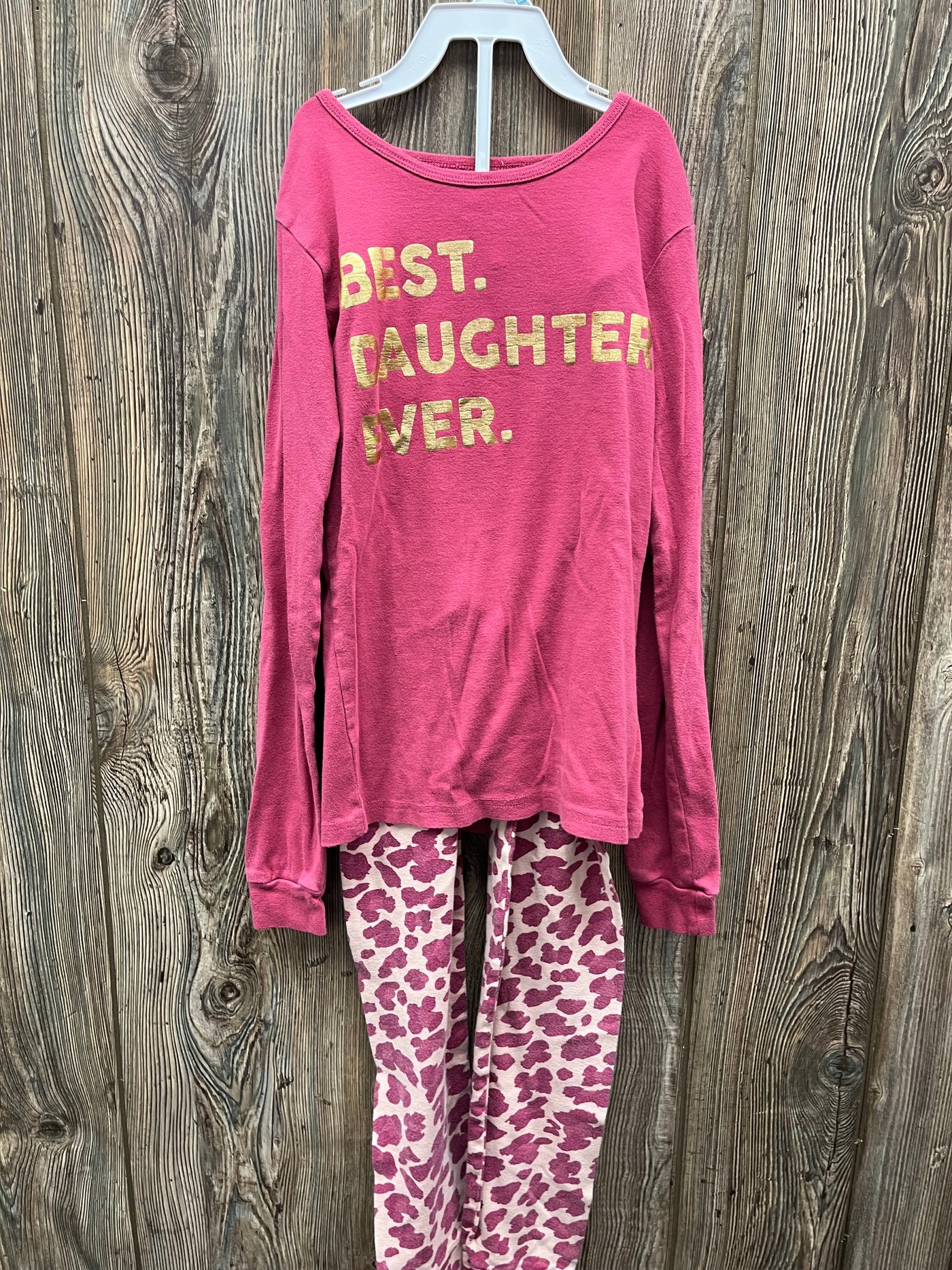 Girls 14 Pink Best Daughter Ever PJ Set