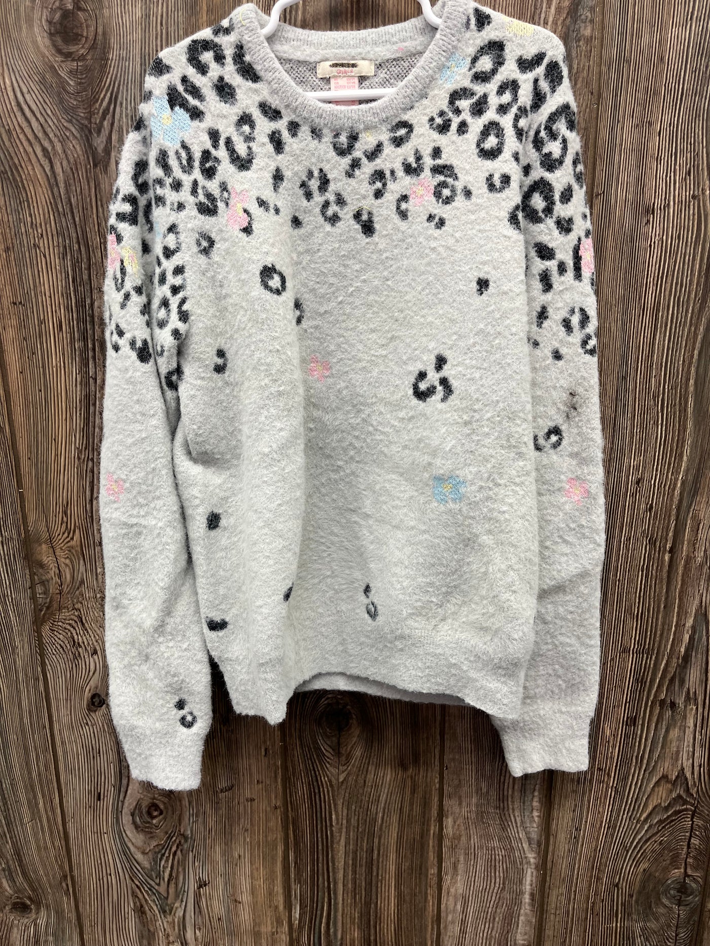 Girls 13/14 Gray Cheetah Sweatshirt