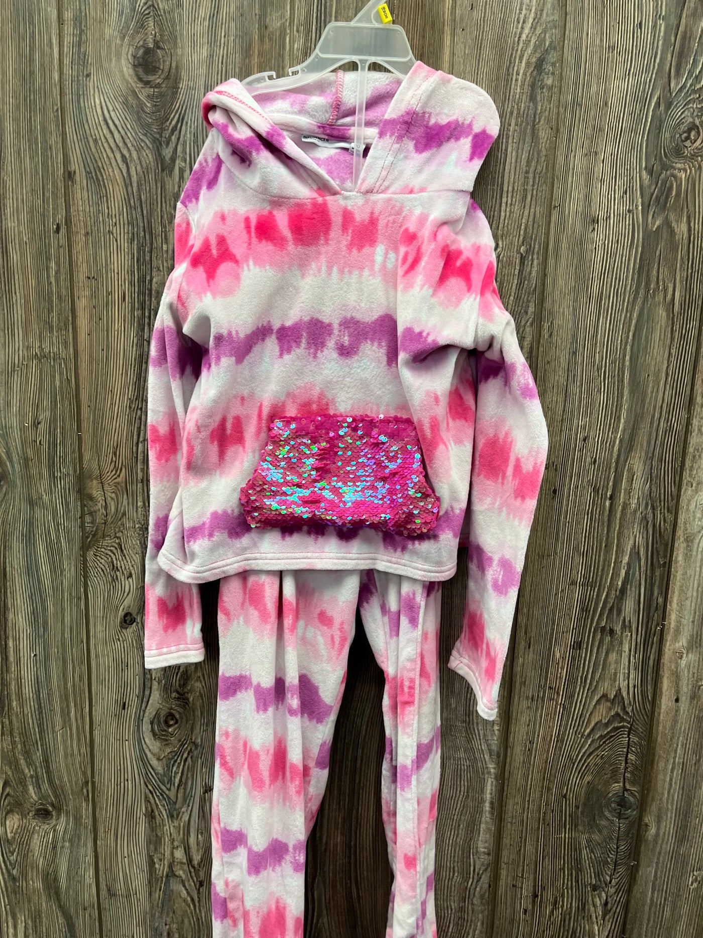 Girls 10 Pink and Purple Tye Dye Sweat Outfit