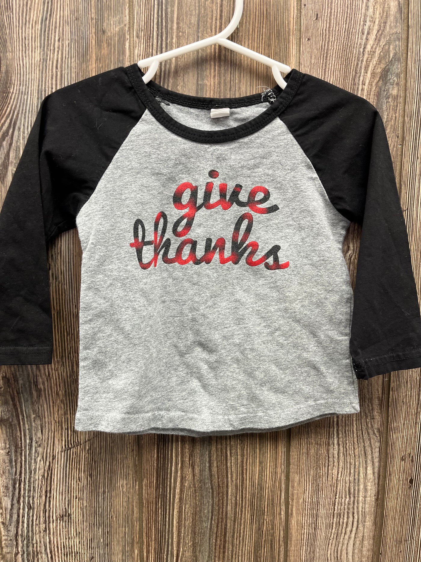 Girls 2T Black Gray Long Sleeve Raglan Baseball Top