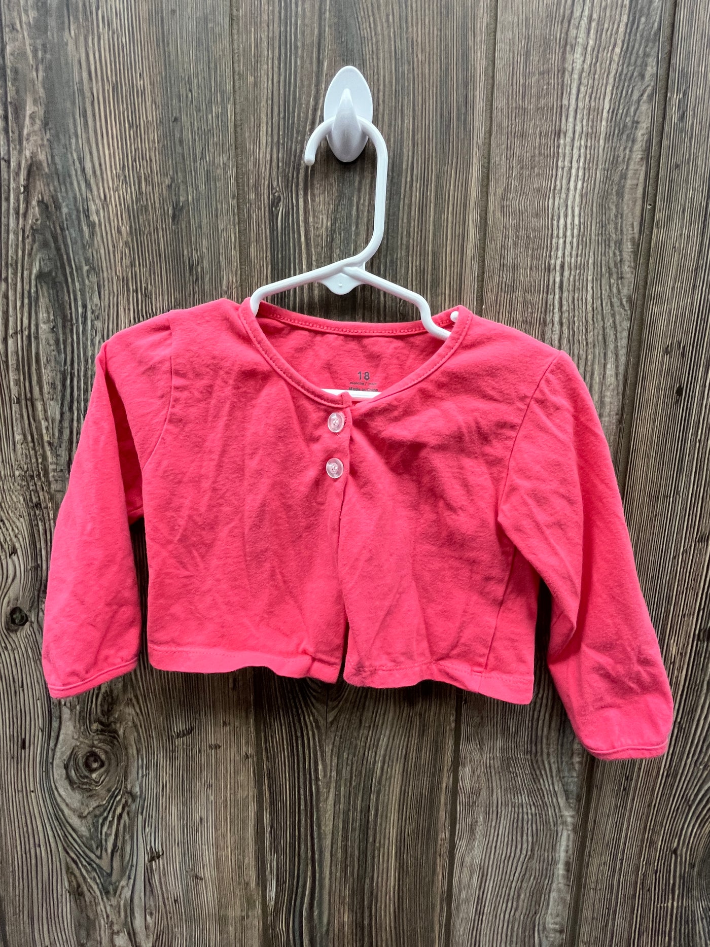 Girl 18 mo Pink Button Up Cardigan