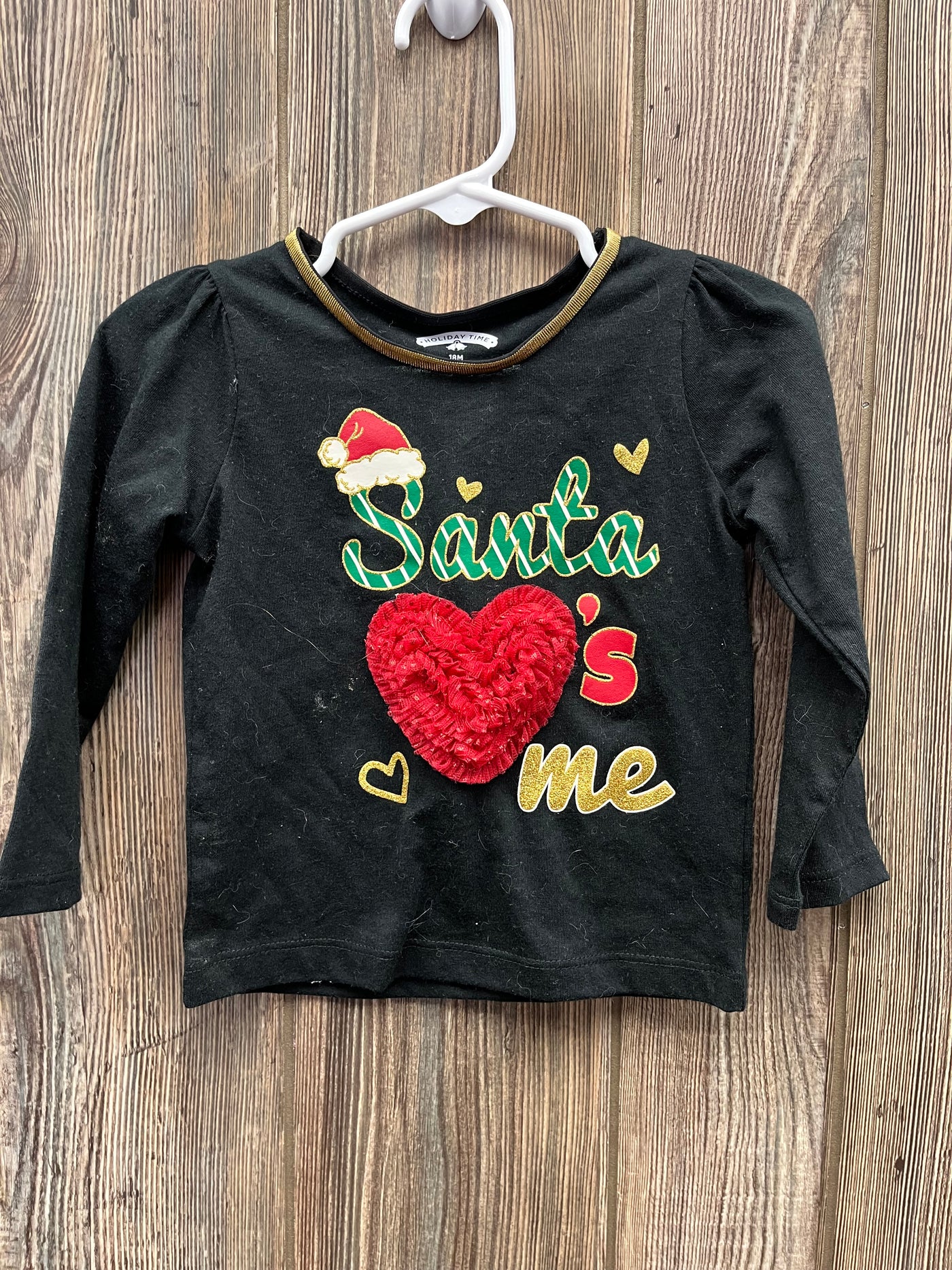 Girls 18 mo Santa Loves Me Long Sleeve Top