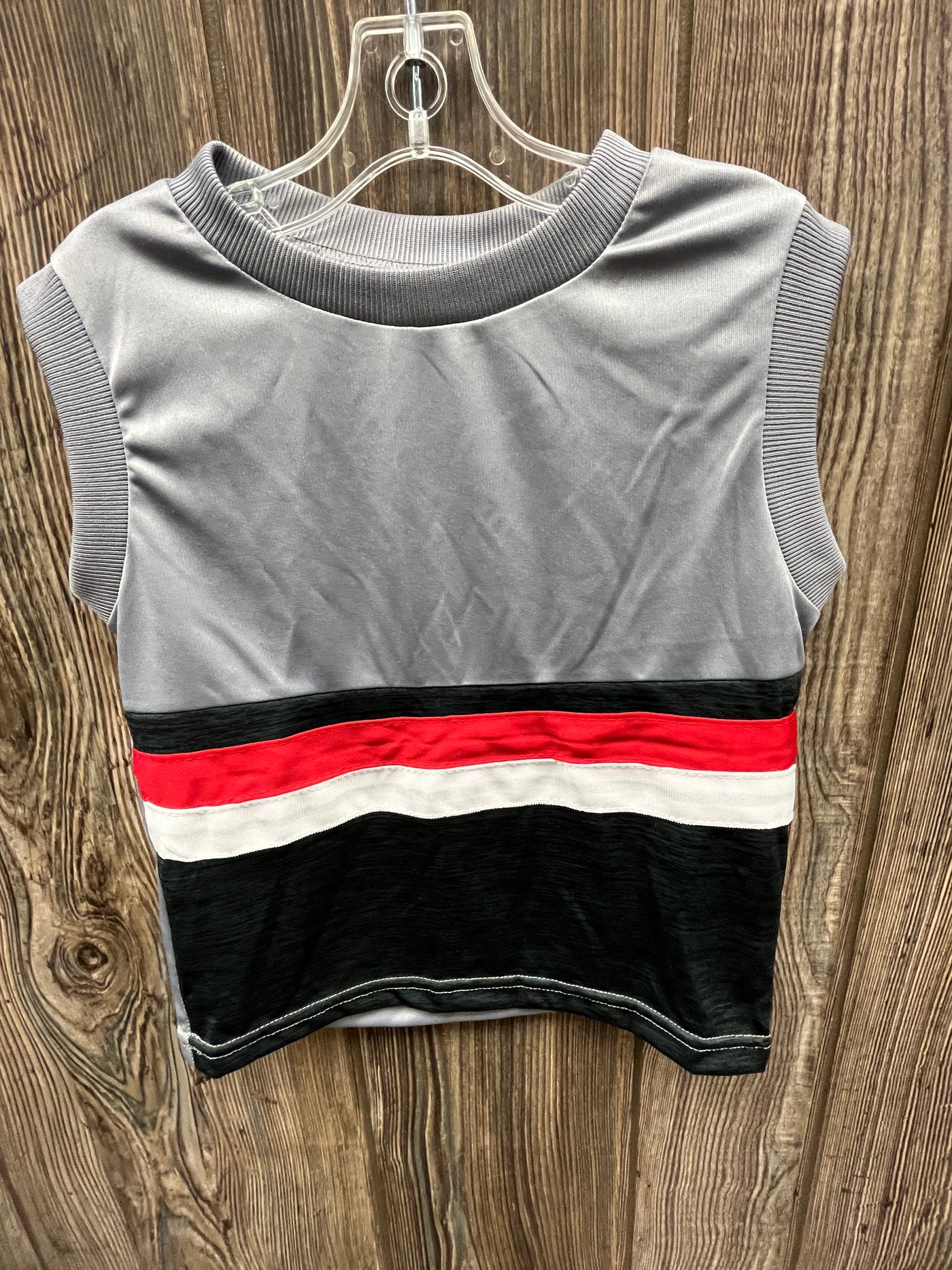 Boys 4 Gray Navy Red and White Tank Top